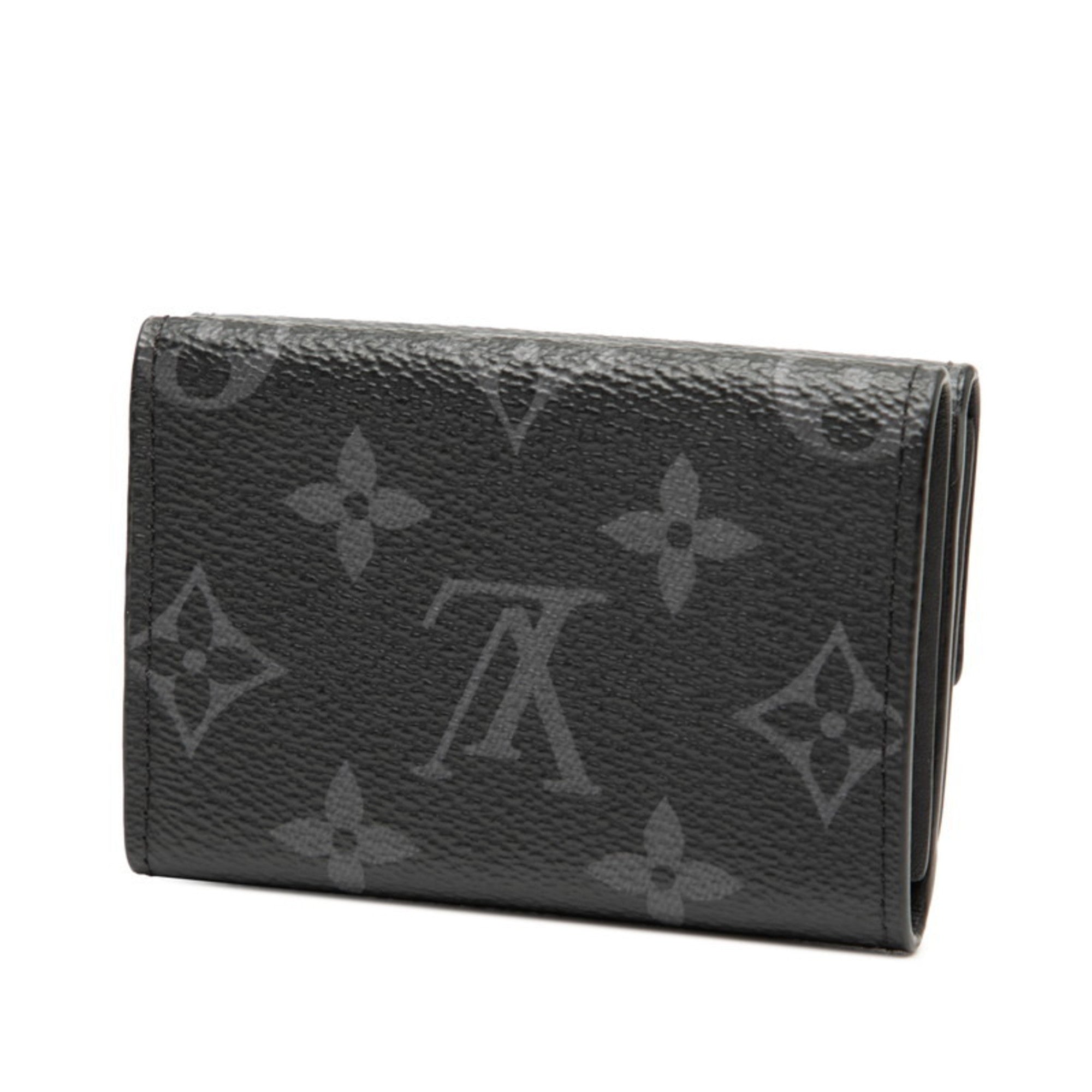 Louis Vuitton Black Pvc Leather Wallet (Tri-Fold) (Pre-Owned)