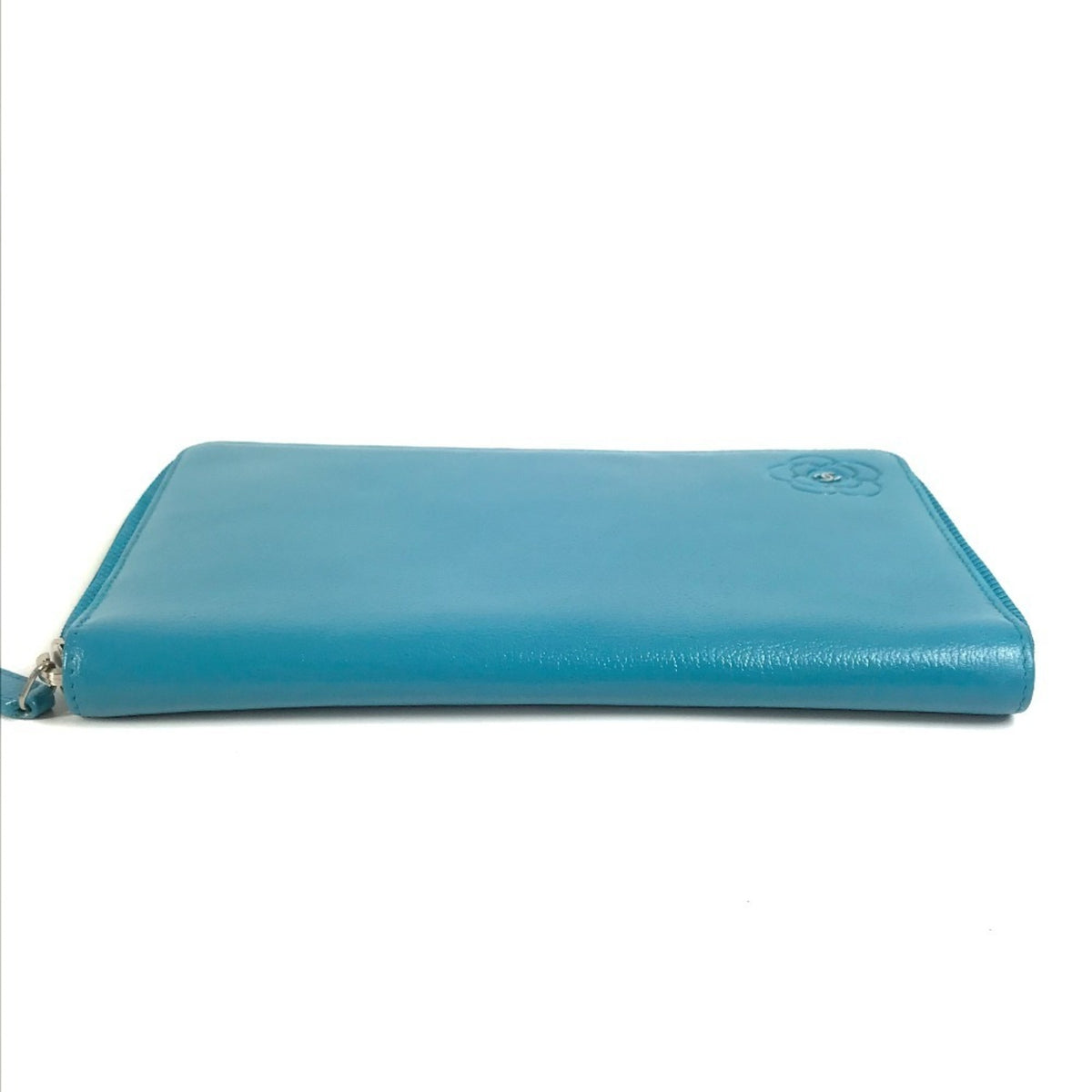 Chanel Blue Leather Long Wallet (Bi-Fold) (Pre-Owned)