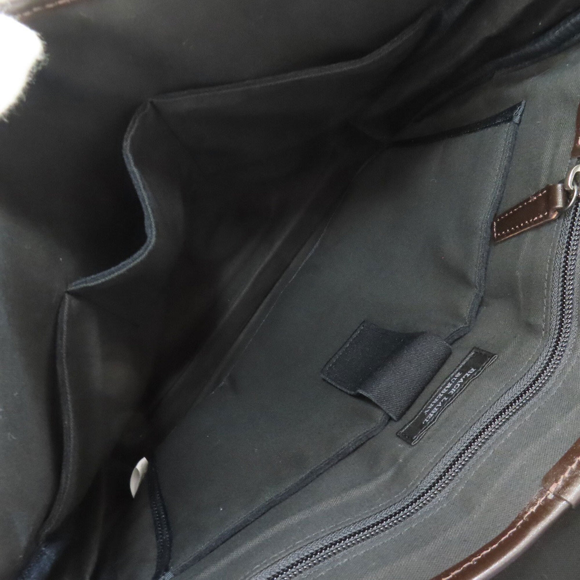 Burberry Black Navy Nylon Canvas Leather Shoulder Bag (Pre-Owned)