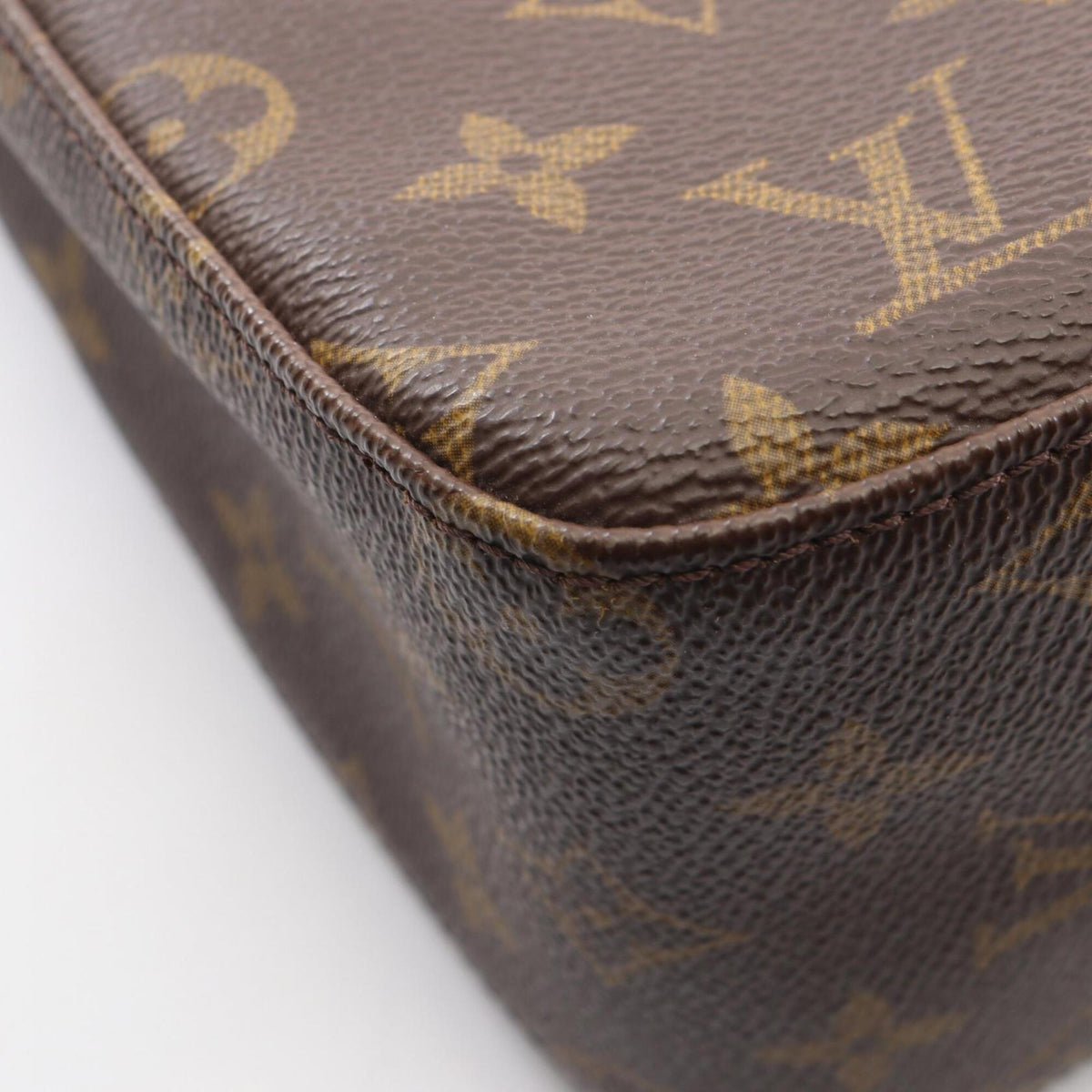 Louis Vuitton Brown Coated Canvas Leather Handbag Shoulder Bag (Pre-Owned)