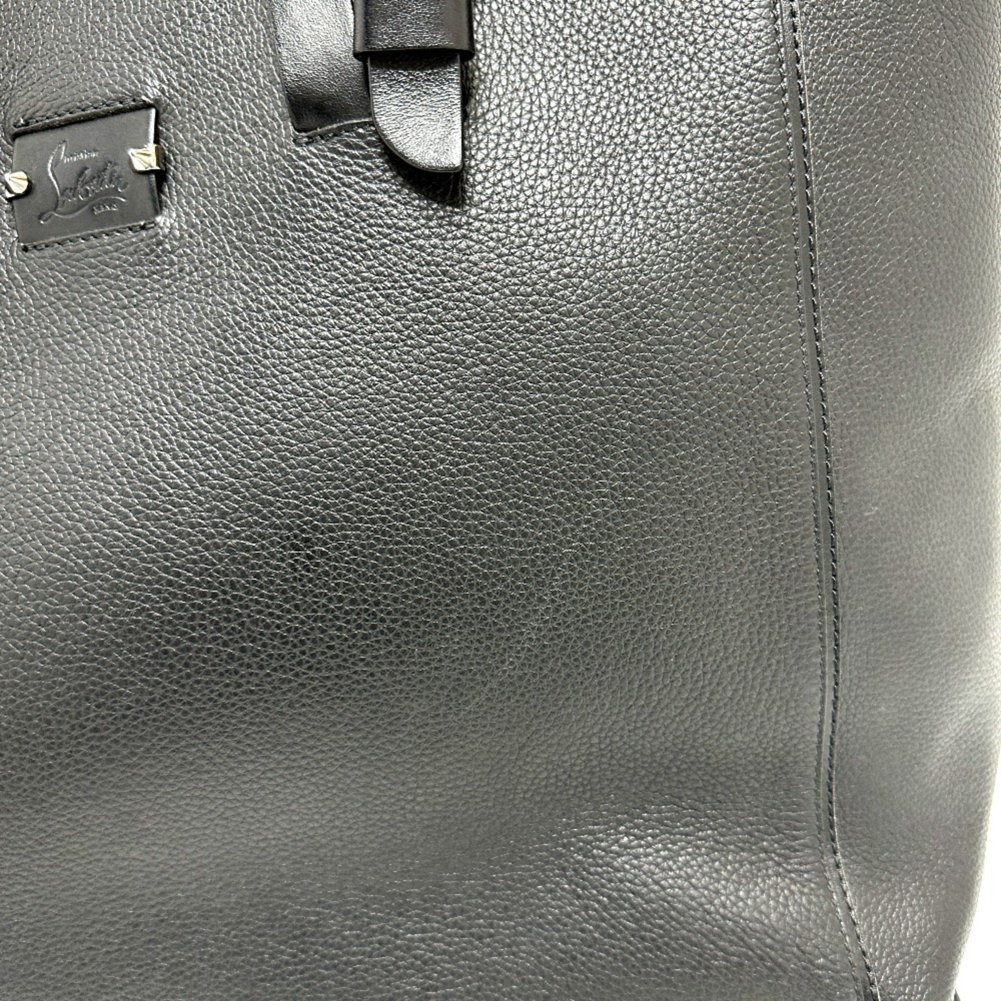 Christian Louboutin Black Red Color Leather Tote Bag (Pre-Owned)