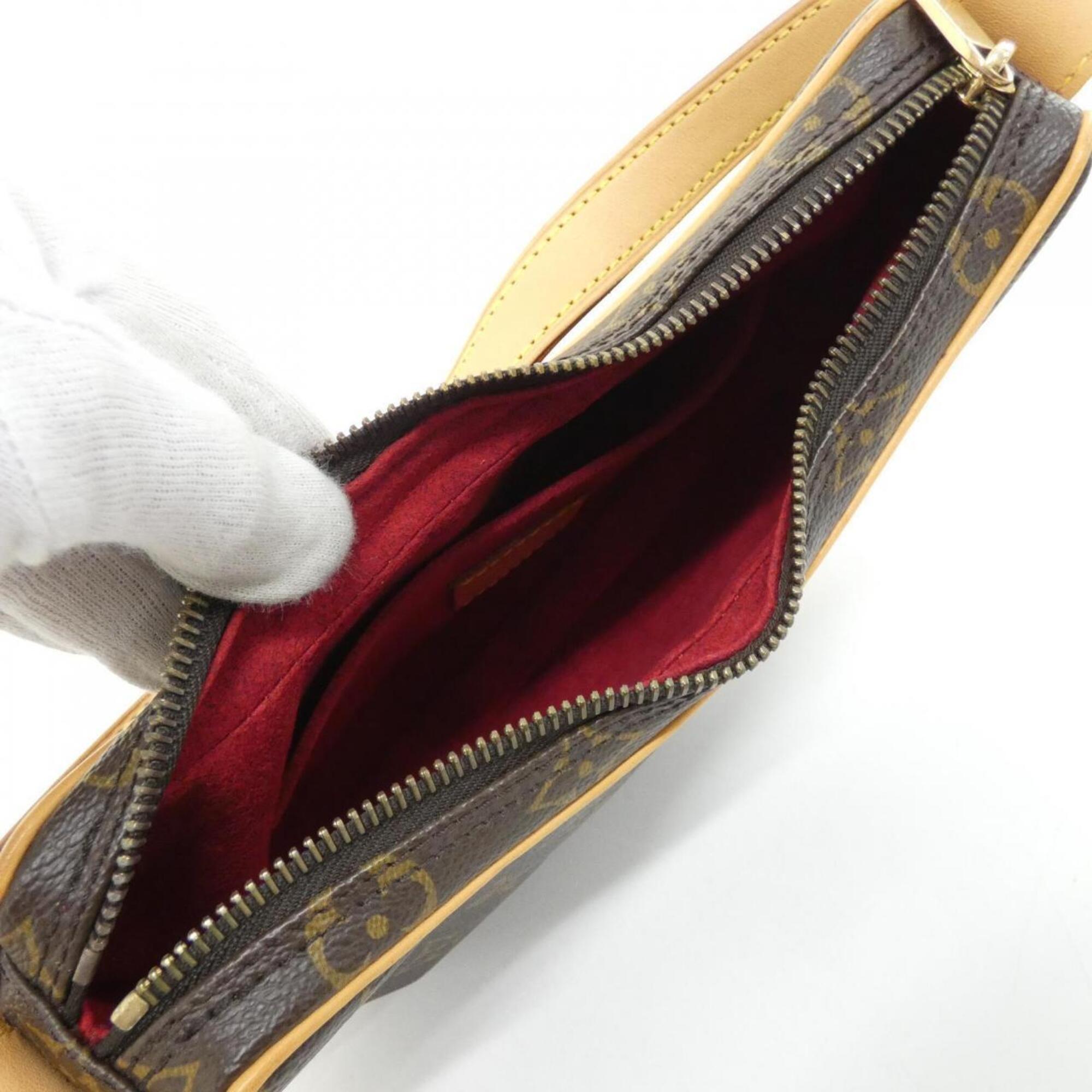 Louis Vuitton Marron Coated Canvas Pochette Shoulder Bag (Pre-Owned)