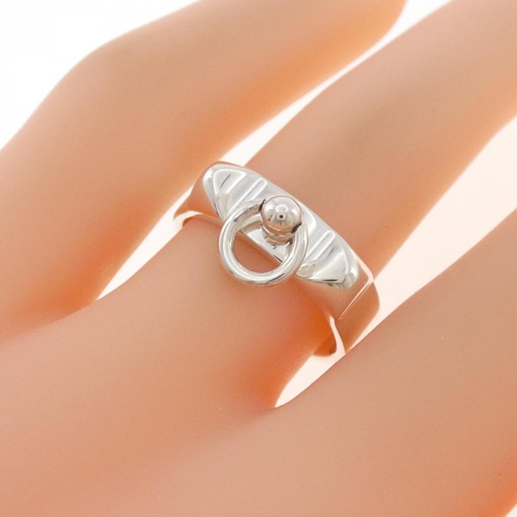 Hermes Silver Silver 925 Band Ring (Pre-Owned)