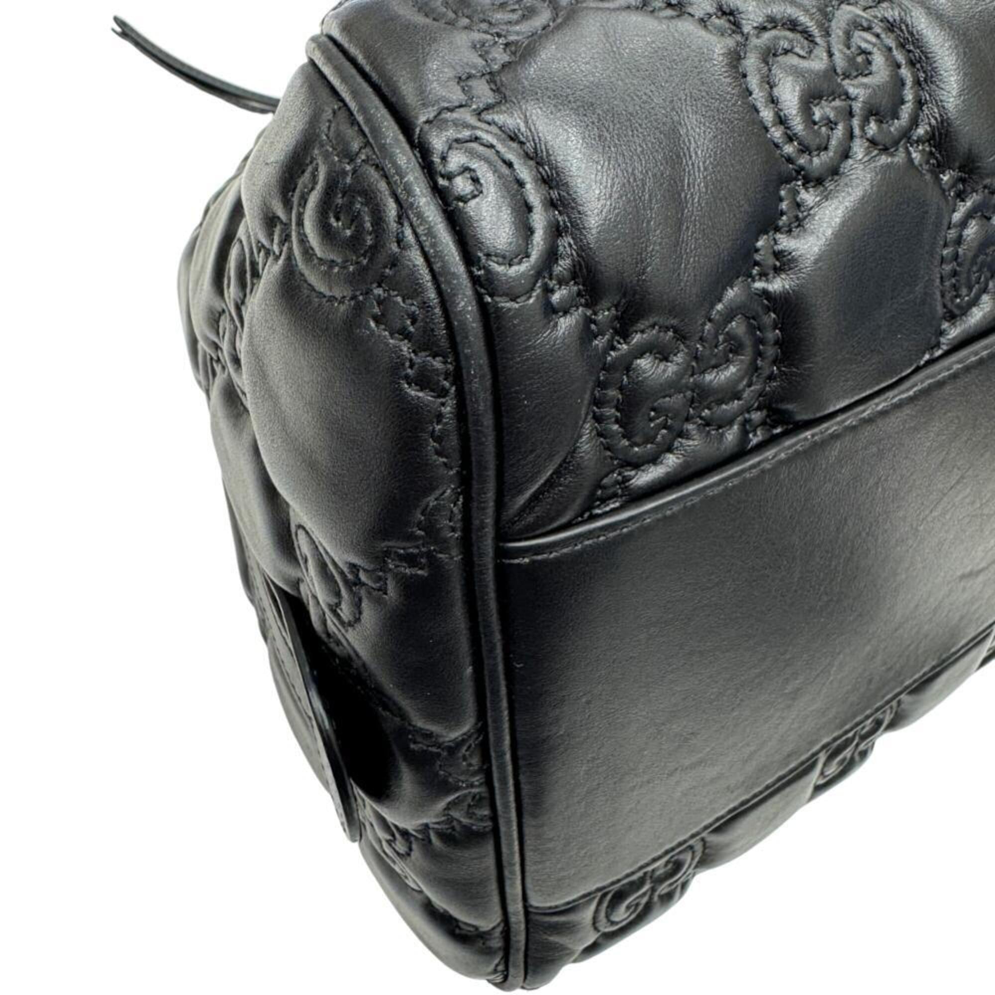 Gucci Black Leather Handbag Shoulder Bag (Pre-Owned)