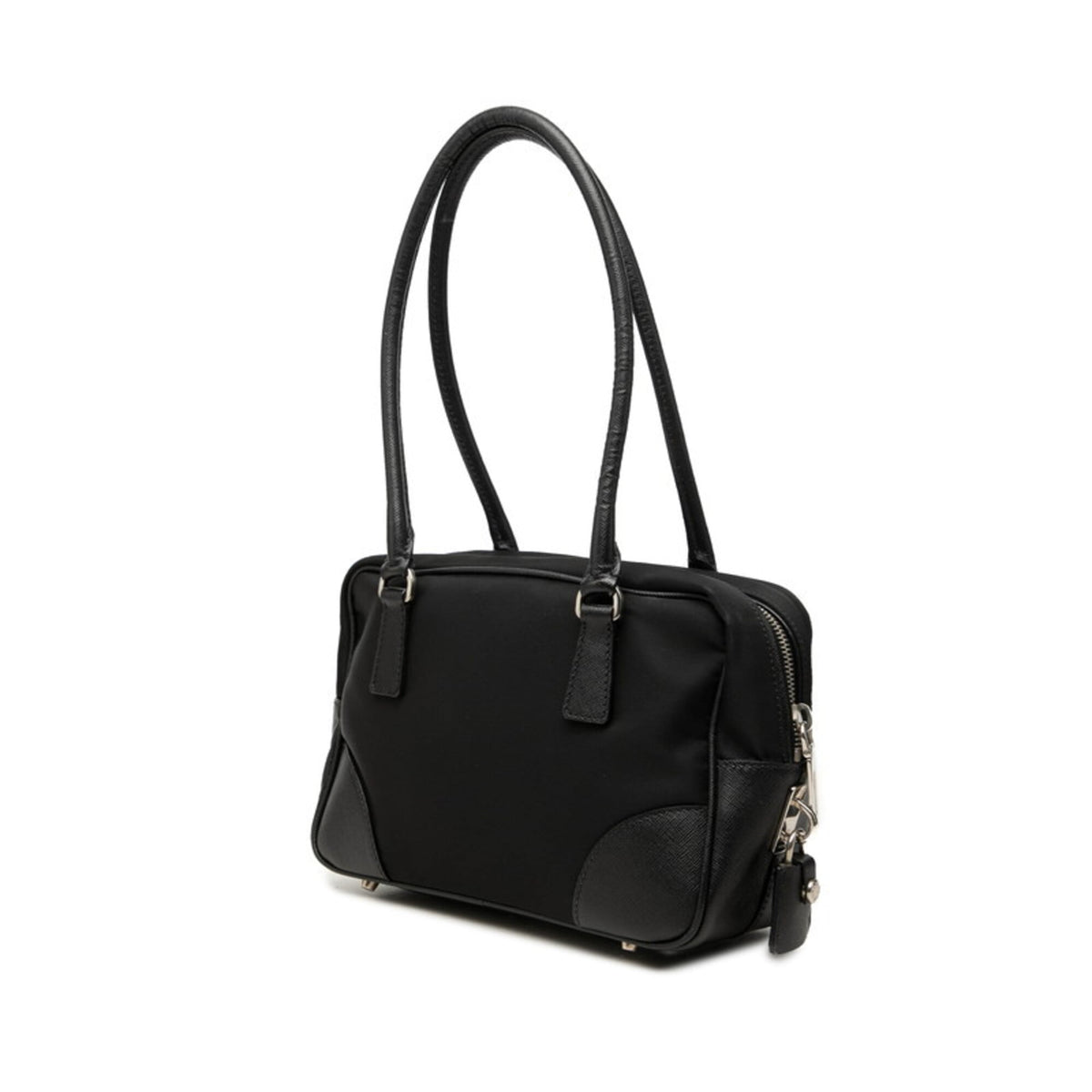 Prada Black Nylon Saffiano Shoulder Bag Tote Bag (Pre-Owned)