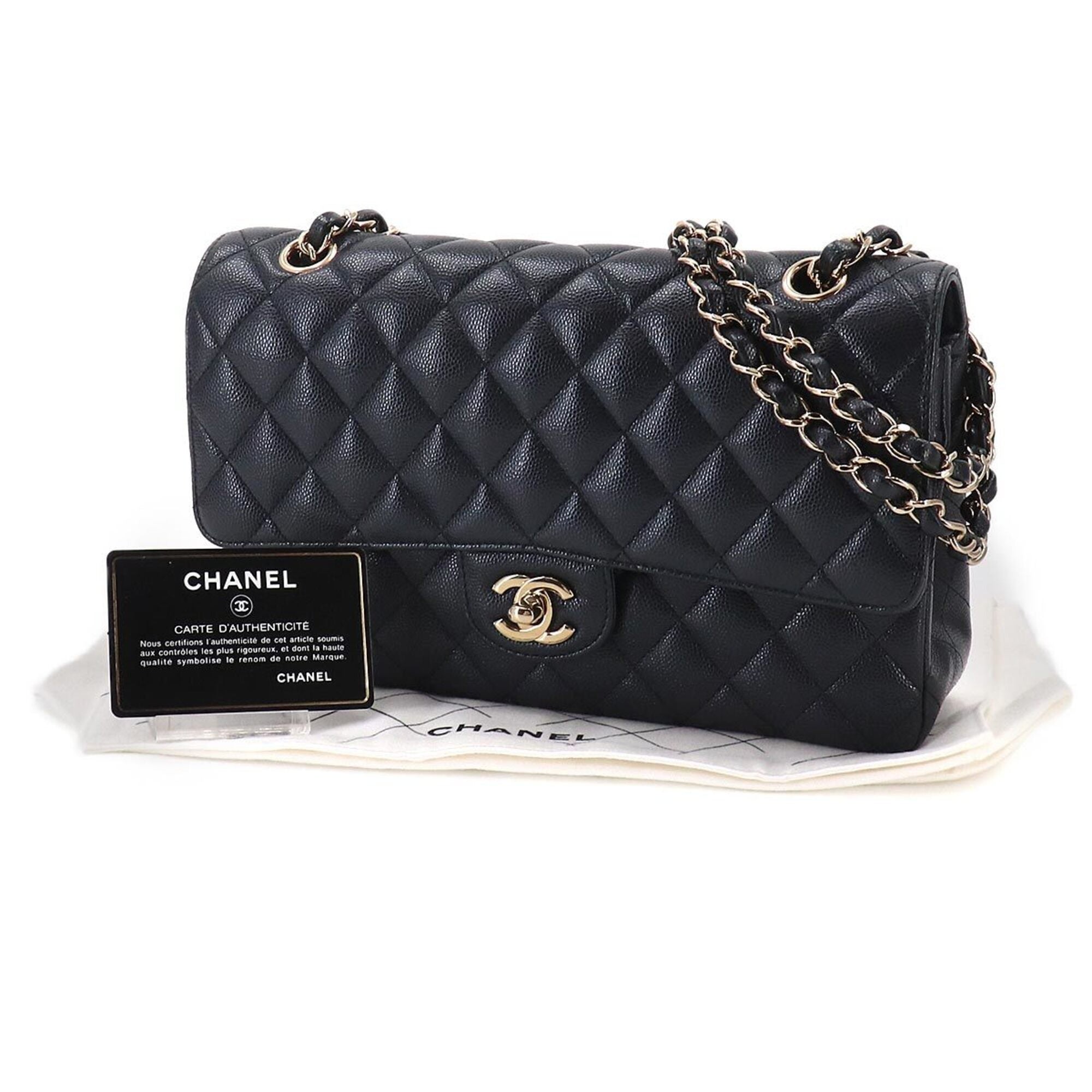 Chanel Matelasse Navy Grained Calfskin Handbag Shoulder Bag (Pre-Owned)