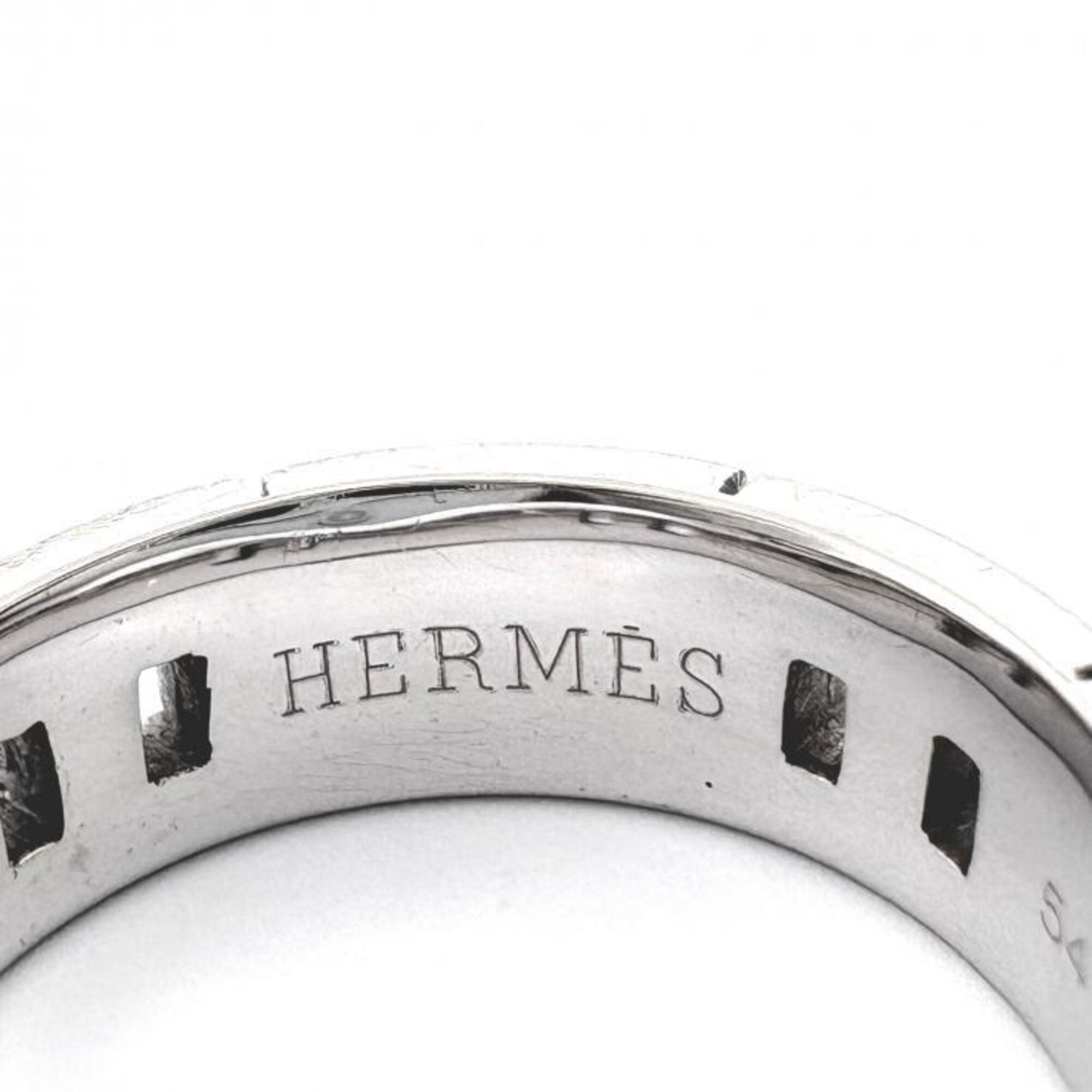 Hermes Silver White Gold (18K) Band Ring (Pre-Owned)