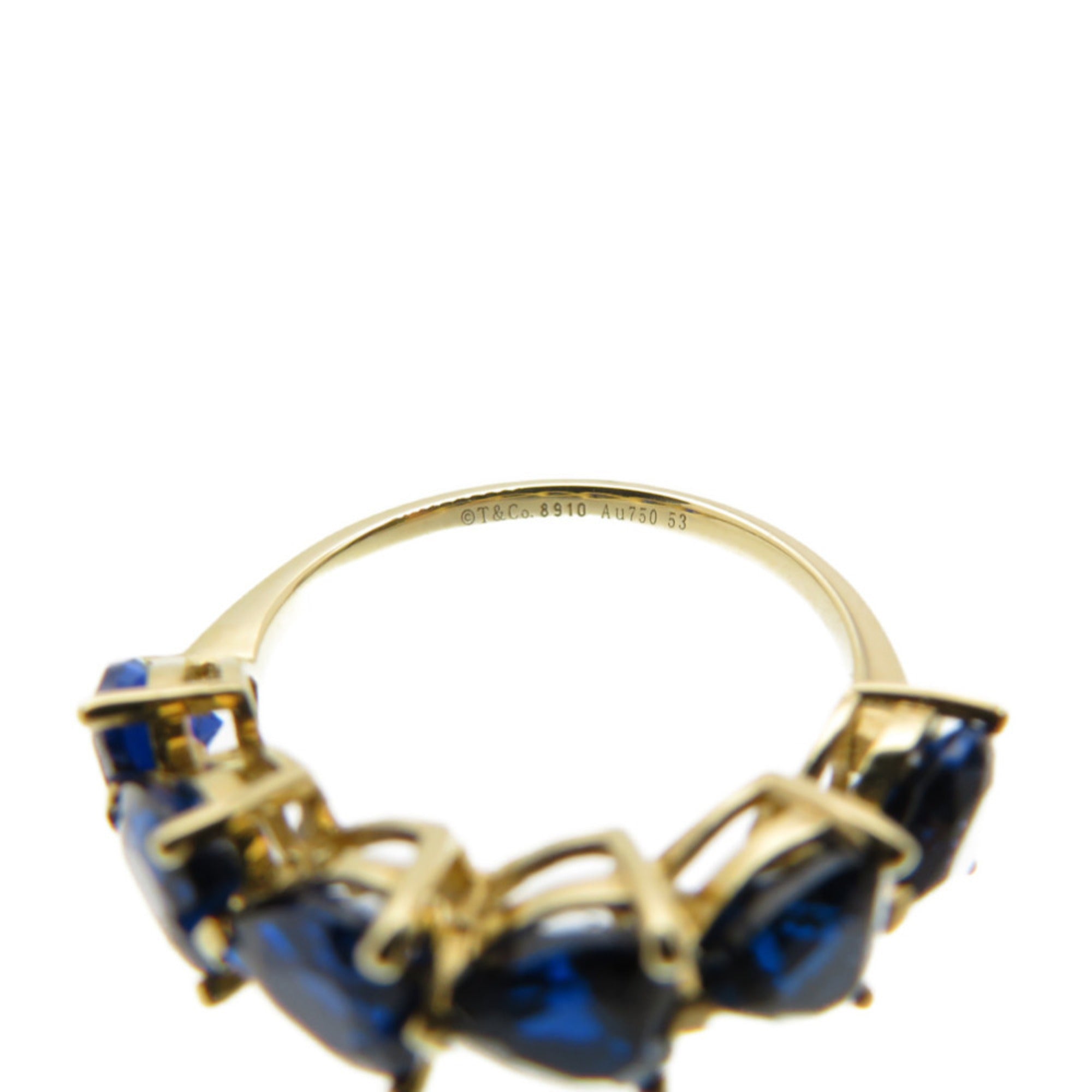 Tiffany Heart Gold Blue Yellow Gold (18K) Band Ring (Pre-Owned)