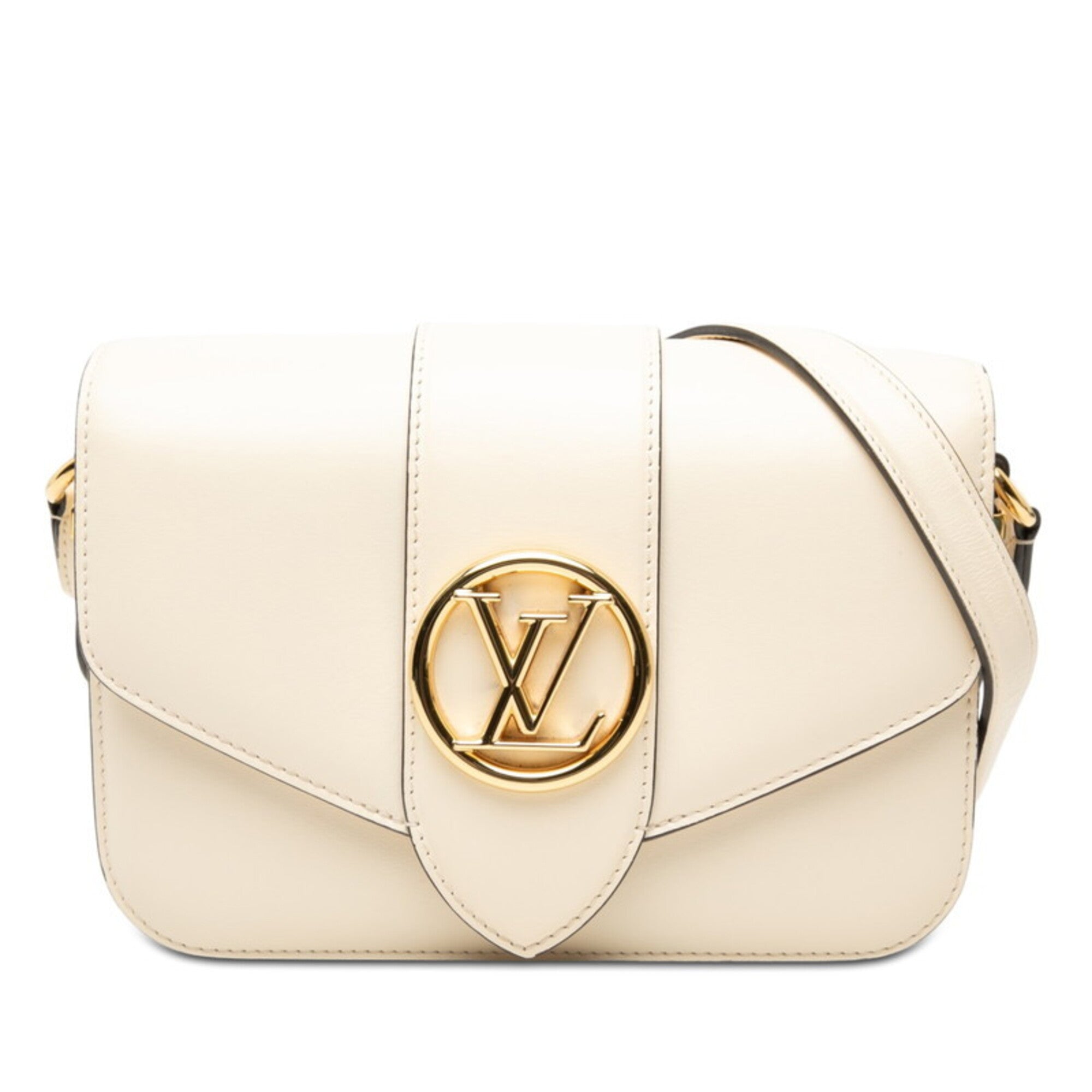 Louis Vuitton White Leather Shoulder Bag (Pre-Owned)