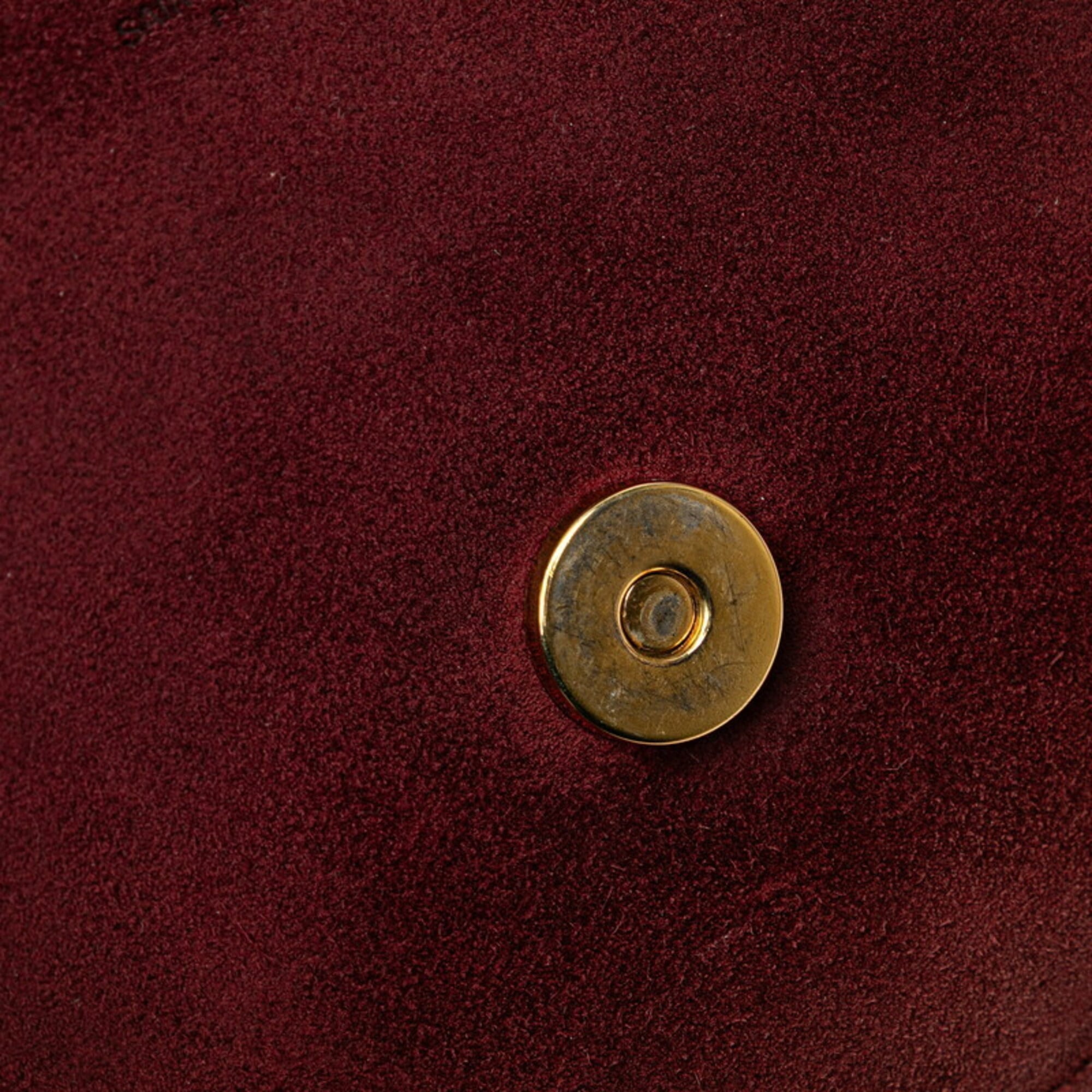 Saint Laurent Bordeaux Red Color Wine Suede Leather Shoulder Bag (Pre-Owned)