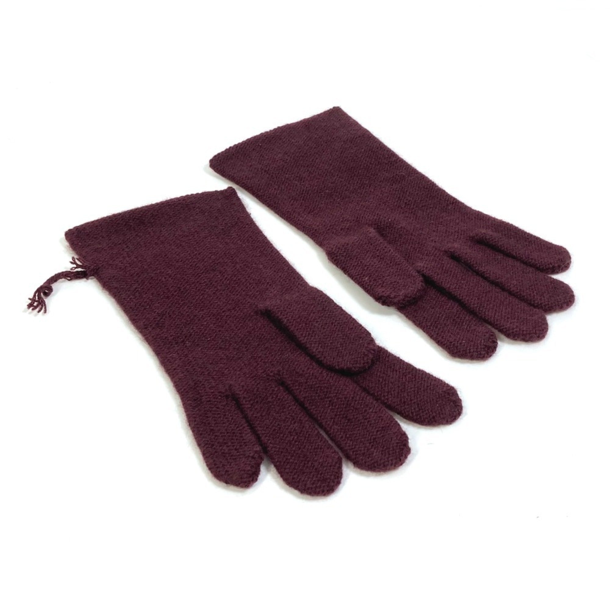 Hermes Bordeaux Cashmere Warm Gloves (Pre-Owned)