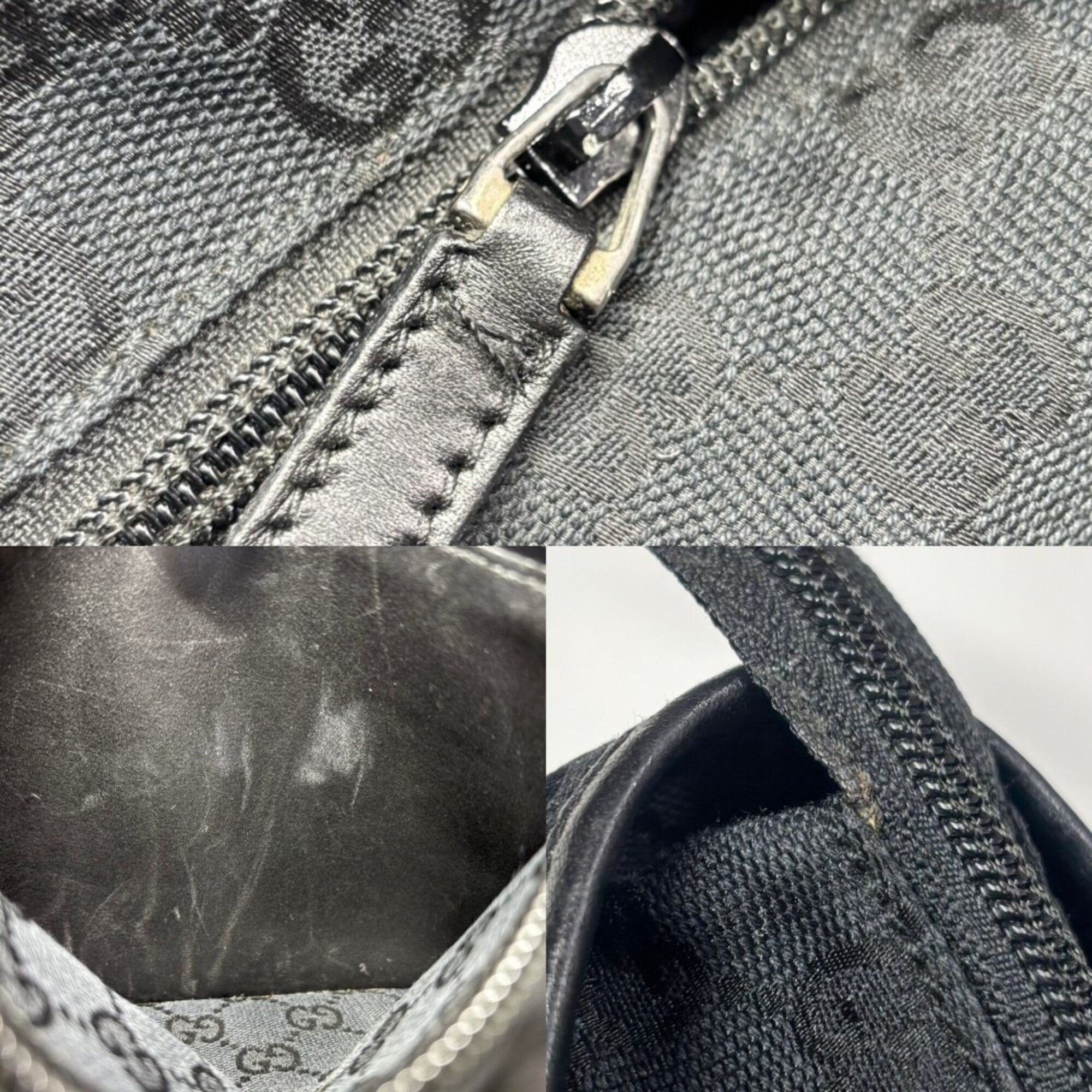 Gucci Black Canvas Handbag Tote Bag (Pre-Owned)