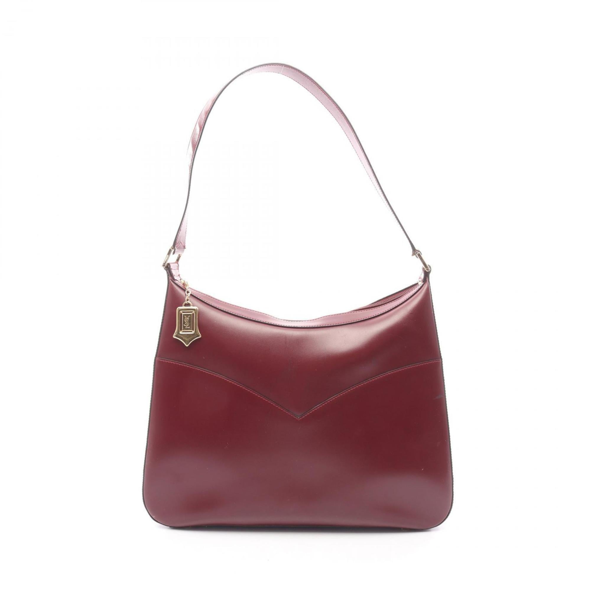 Yves Saint Laurent Bordeaux Leather Handbag Shoulder Bag (Pre-Owned)