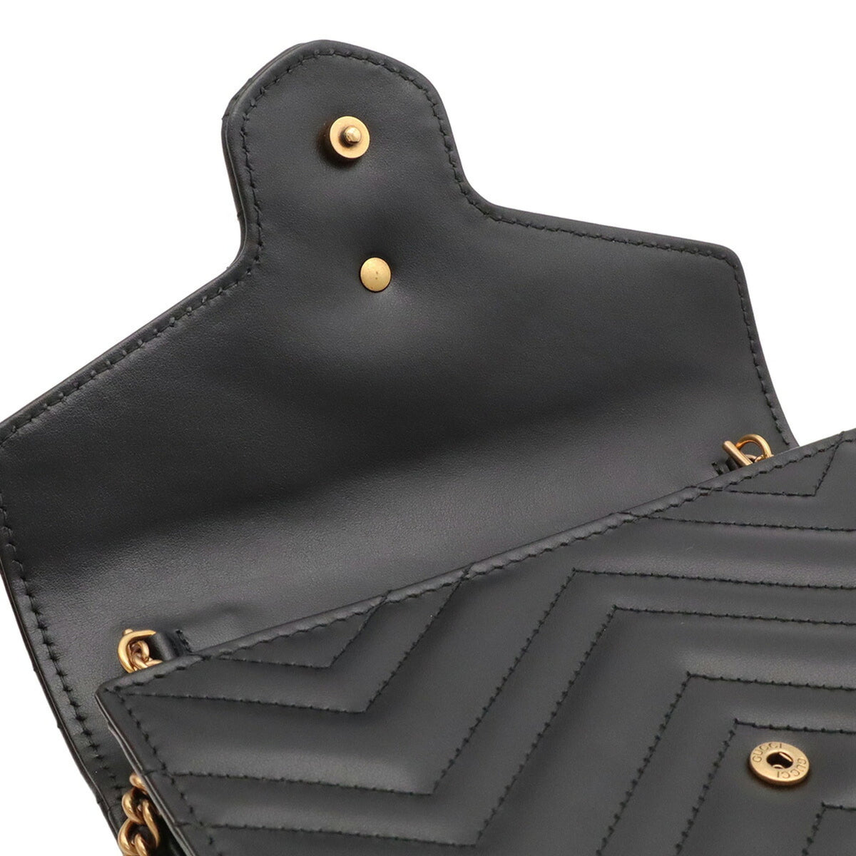 Gucci Black Quilting Leather Clutch Bag Shoulder Bag (Pre-Owned)