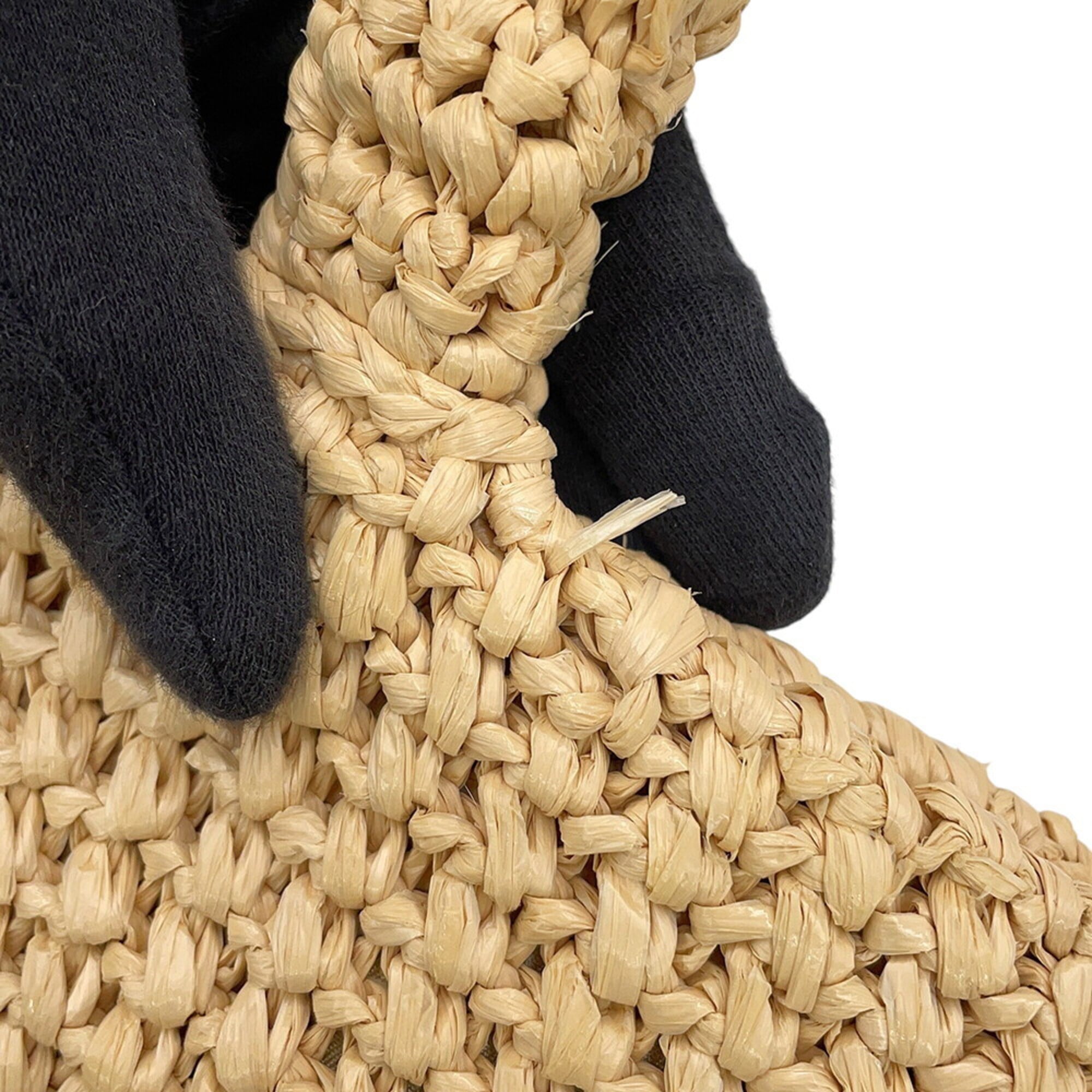 Prada Beige Raffia Handbag Tote Bag (Pre-Owned)