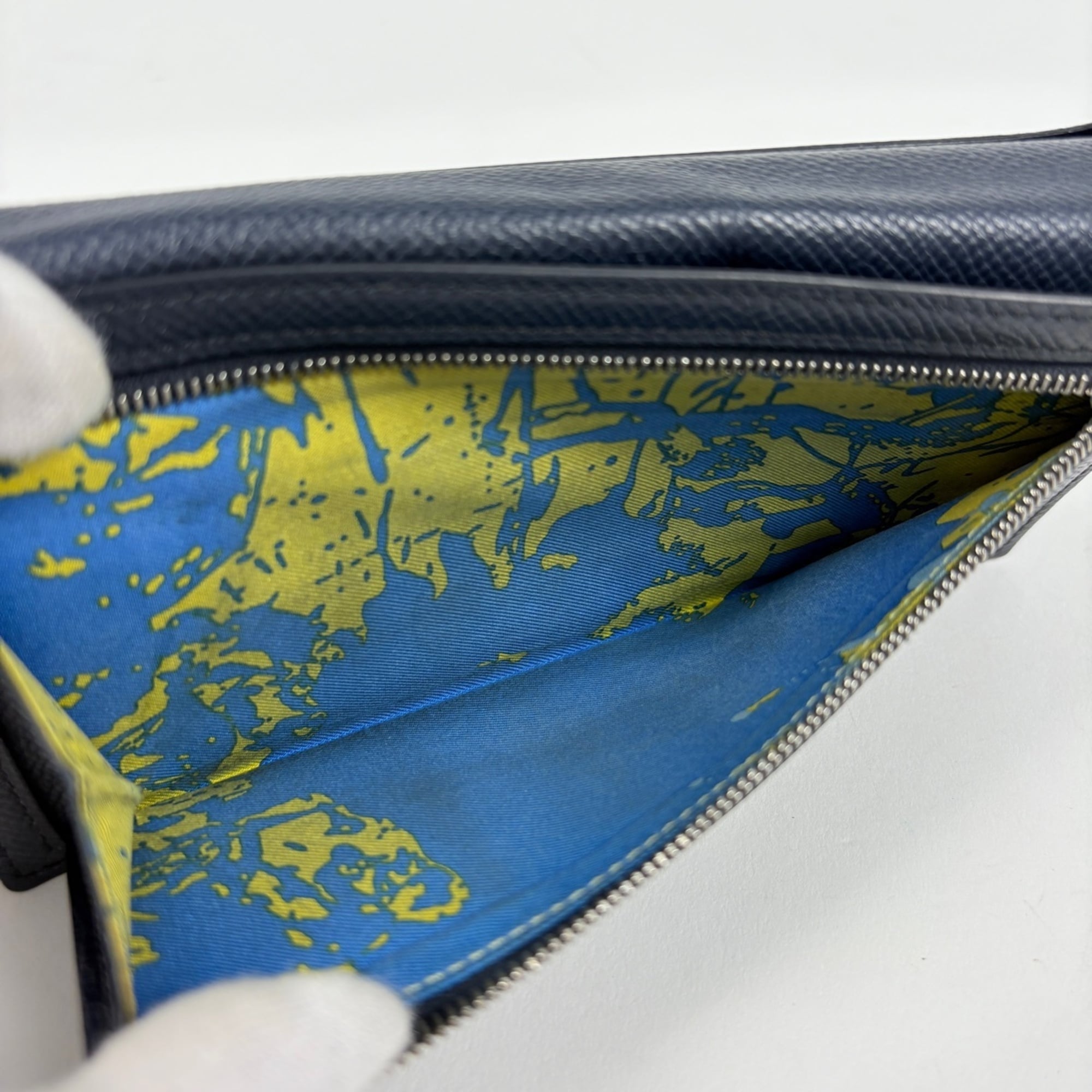 Hermes Blue Epsom Leather Long Wallet (Bi-Fold) (Pre-Owned)