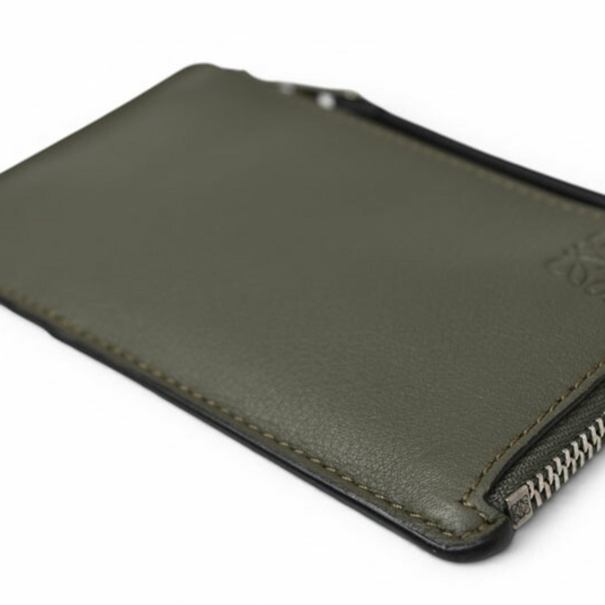 Loewe Khaki Brown Leather Coin Purse/Coin Case (Pre-Owned)