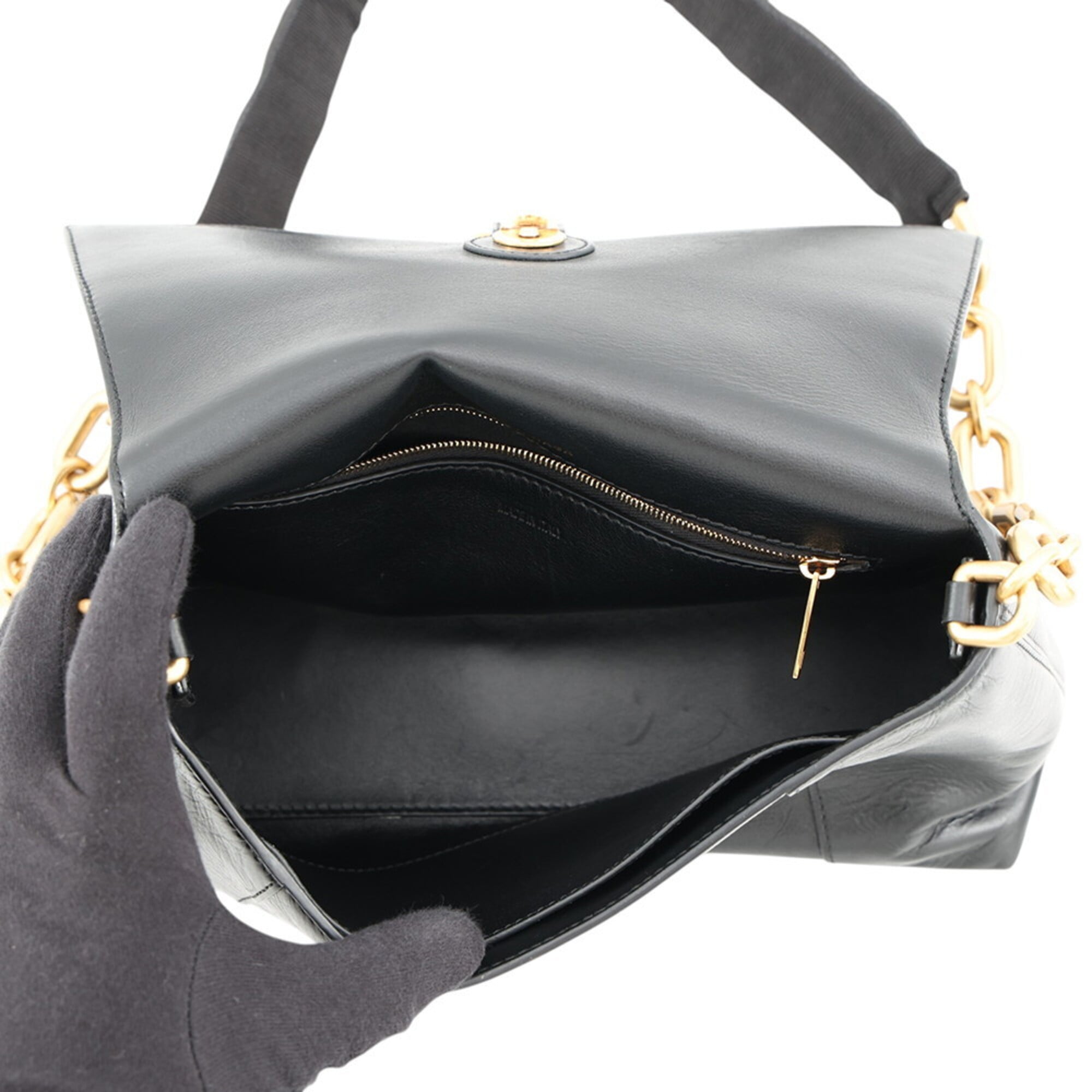 Balenciaga Black Leather Handbag Shoulder Bag (Pre-Owned)