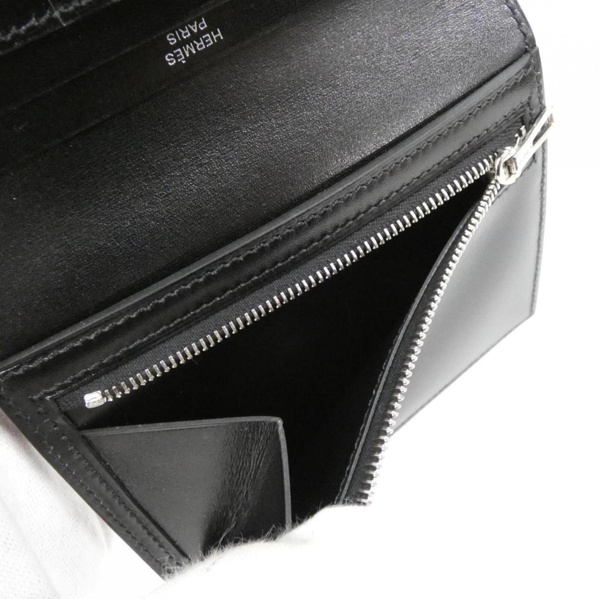 Hermes Black Box Calf Leather Wallet (Bi-Fold) (Pre-Owned)