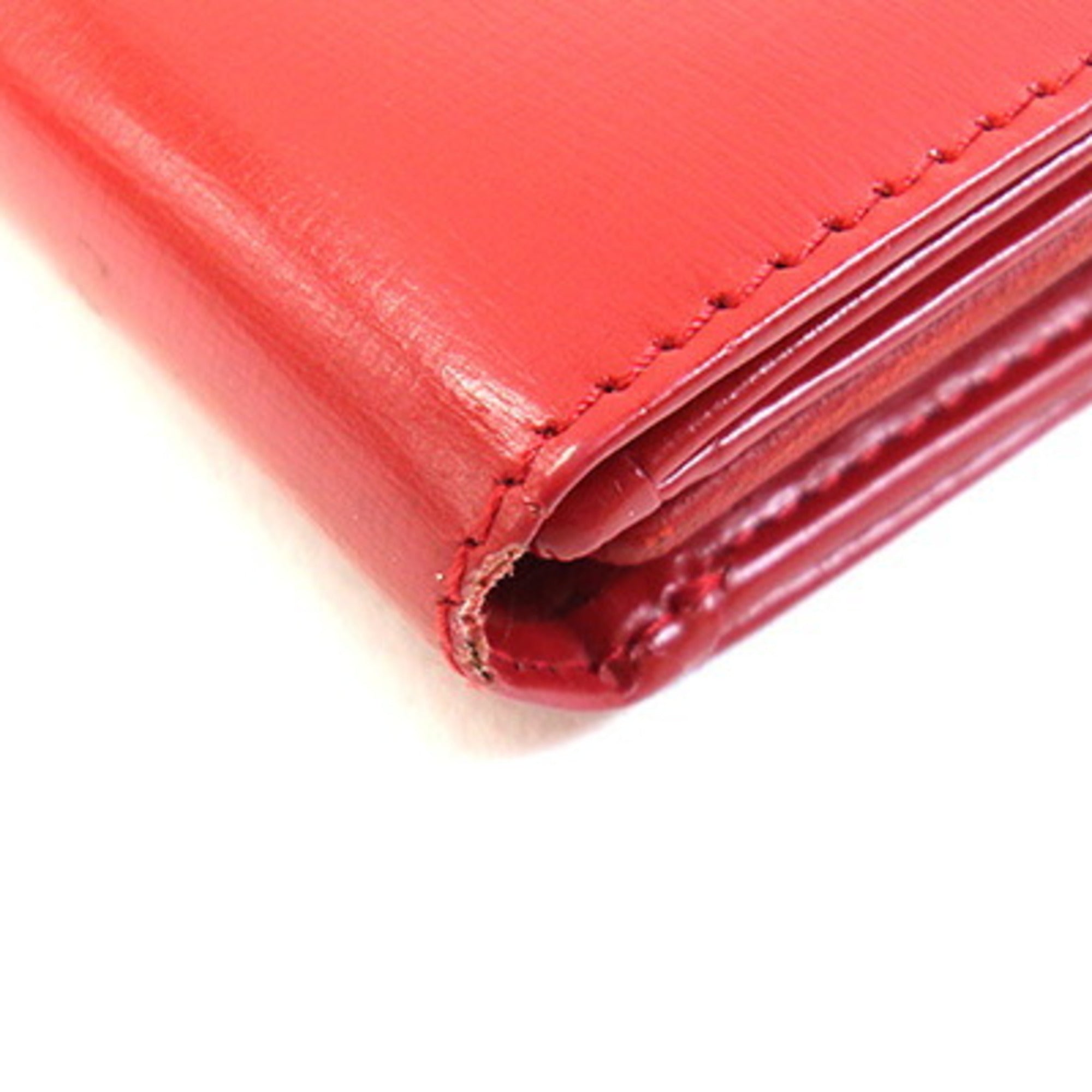 Loewe Red Color Leather Wallet (Tri-Fold) (Pre-Owned)