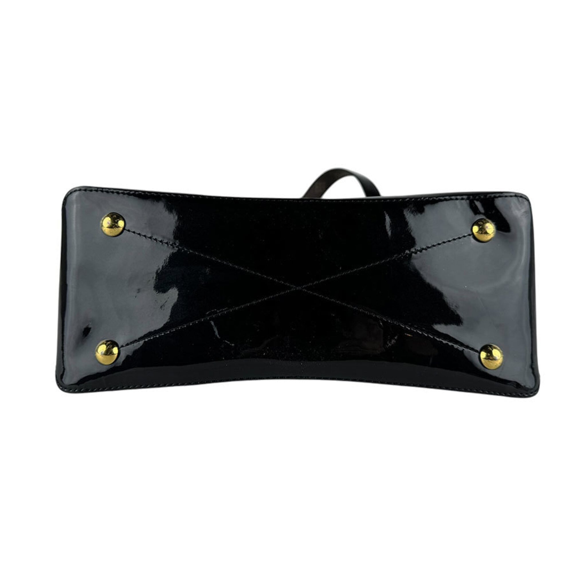 Louis Vuitton Black Brown Monogram Patent Leather Monogram Handbag Shoulder Bag (Pre-Owned)