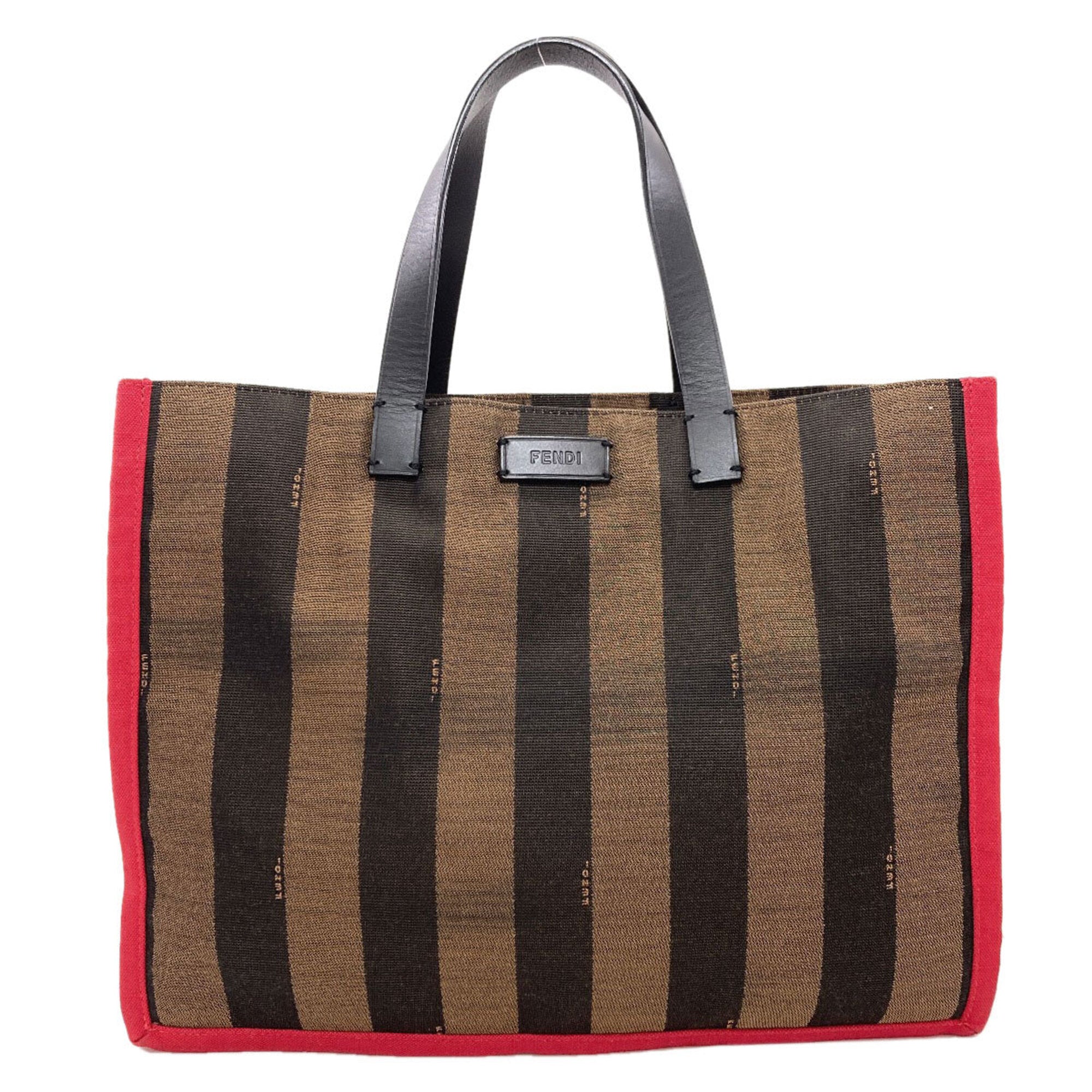 Fendi Black Brown Canvas Handbag Pouch (Pre-Owned)