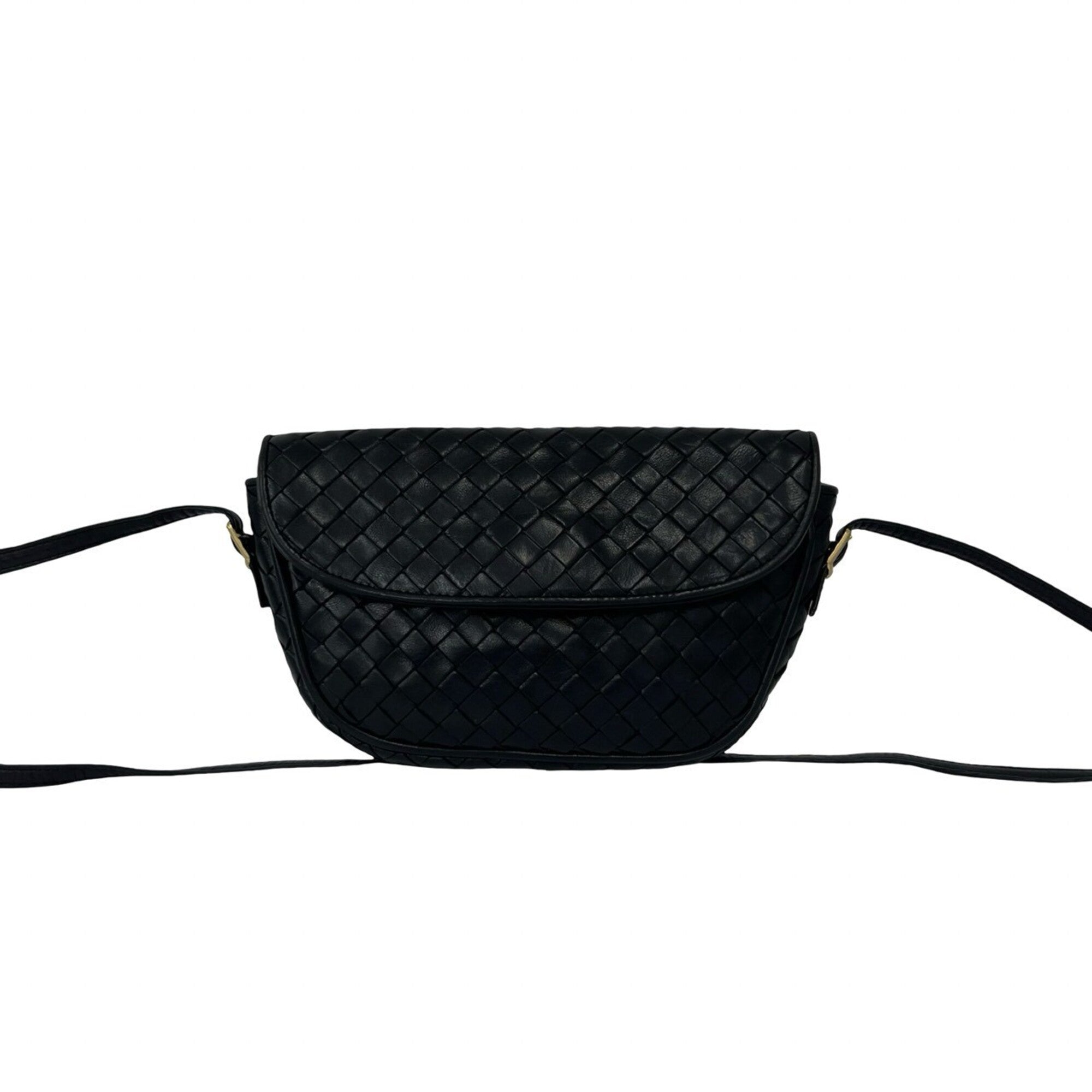 Bottega Veneta Black Leather Pochette Shoulder Bag (Pre-Owned)