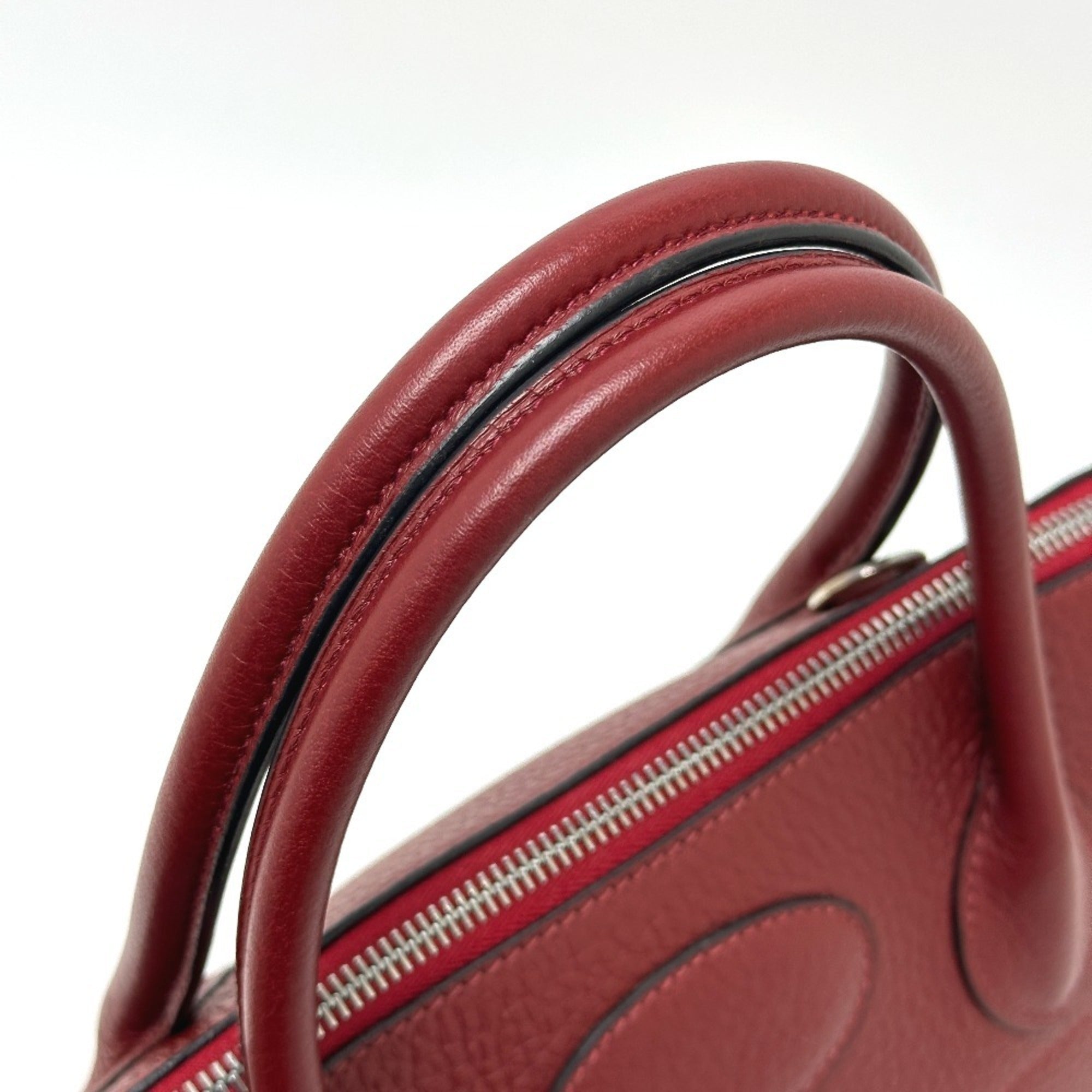 Hermes Bolide Red Color Taurillon Clemence Leather Handbag Shoulder Bag (Pre-Owned)