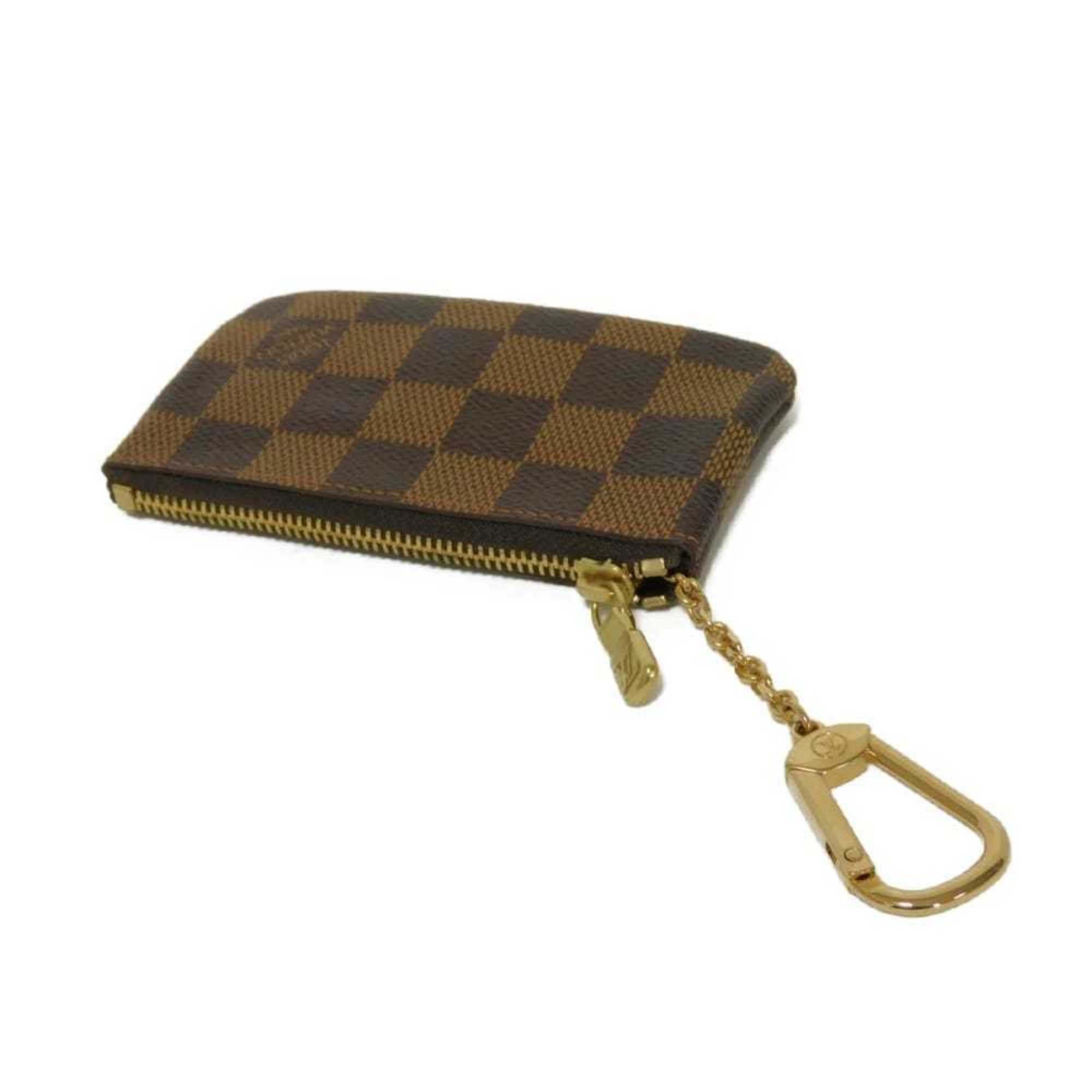 Louis Vuitton Brown Damier Canvas Ebene Damier Canvas Leather Coin Purse/Coin Case (Pre-Owned)