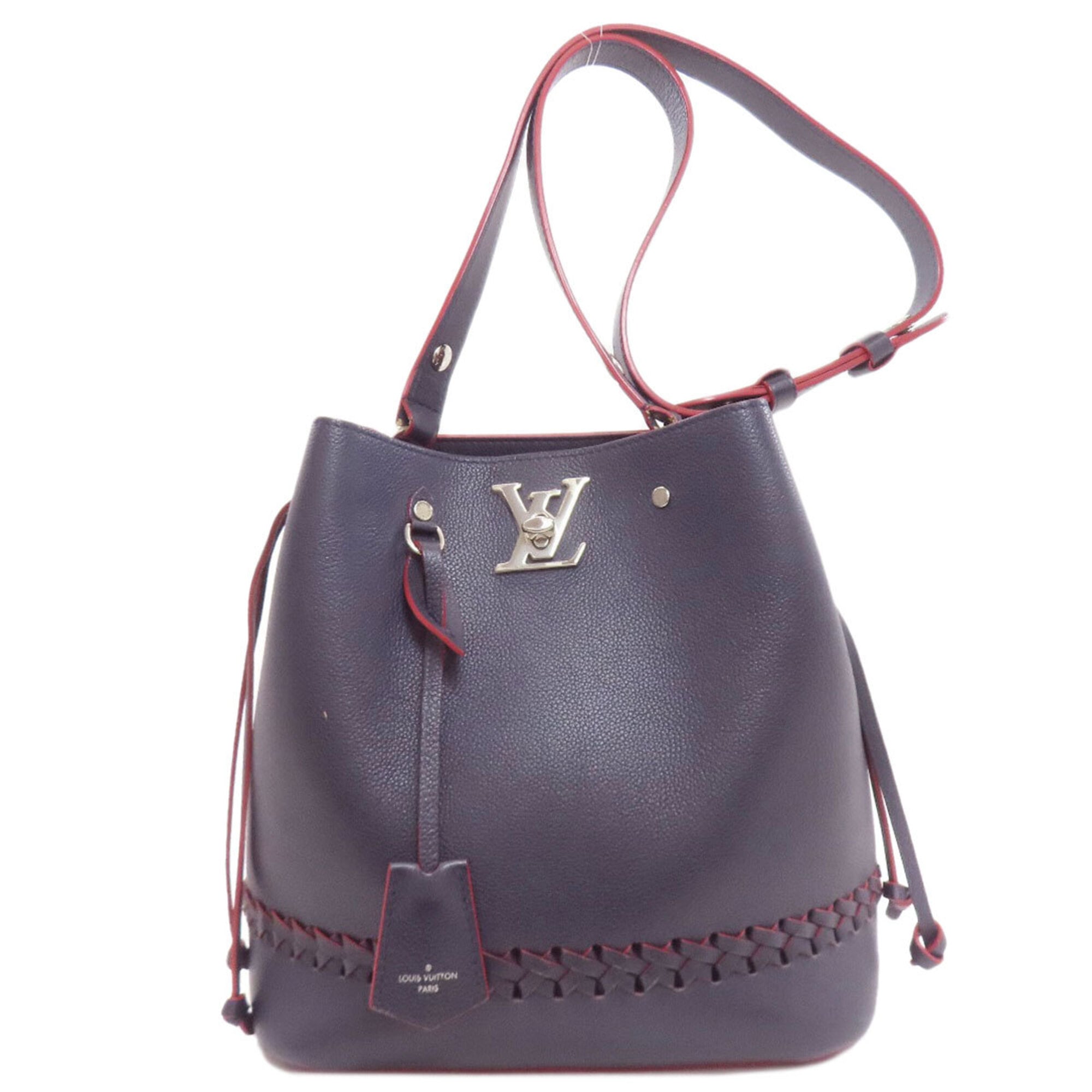 Louis Vuitton Navy Leather Shoulder Bag (Pre-Owned)