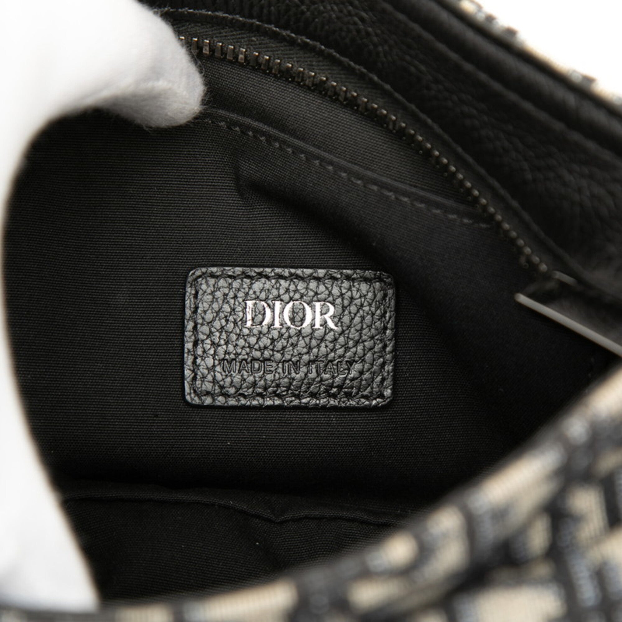 Christian Dior Beige Navy Canvas Leather Handbag Shoulder Bag (Pre-Owned)