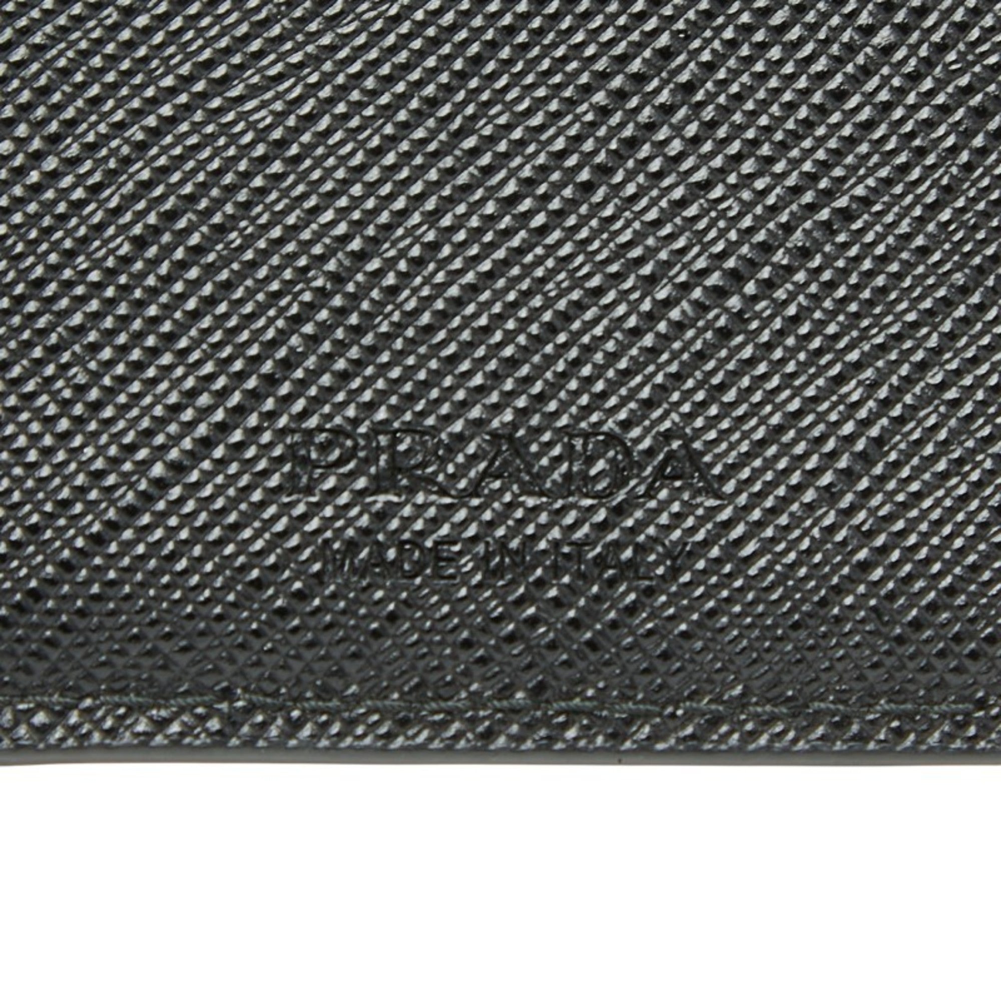 Prada Black Nero Leather Long Wallet (Bi-Fold) (Pre-Owned)