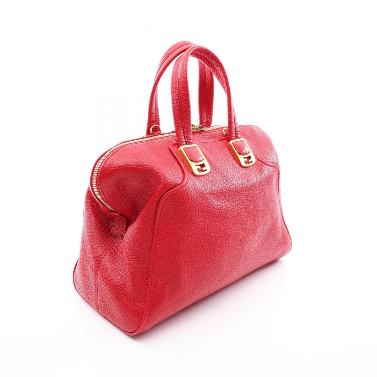 Fendi Red Color Leather Handbag (Pre-Owned)