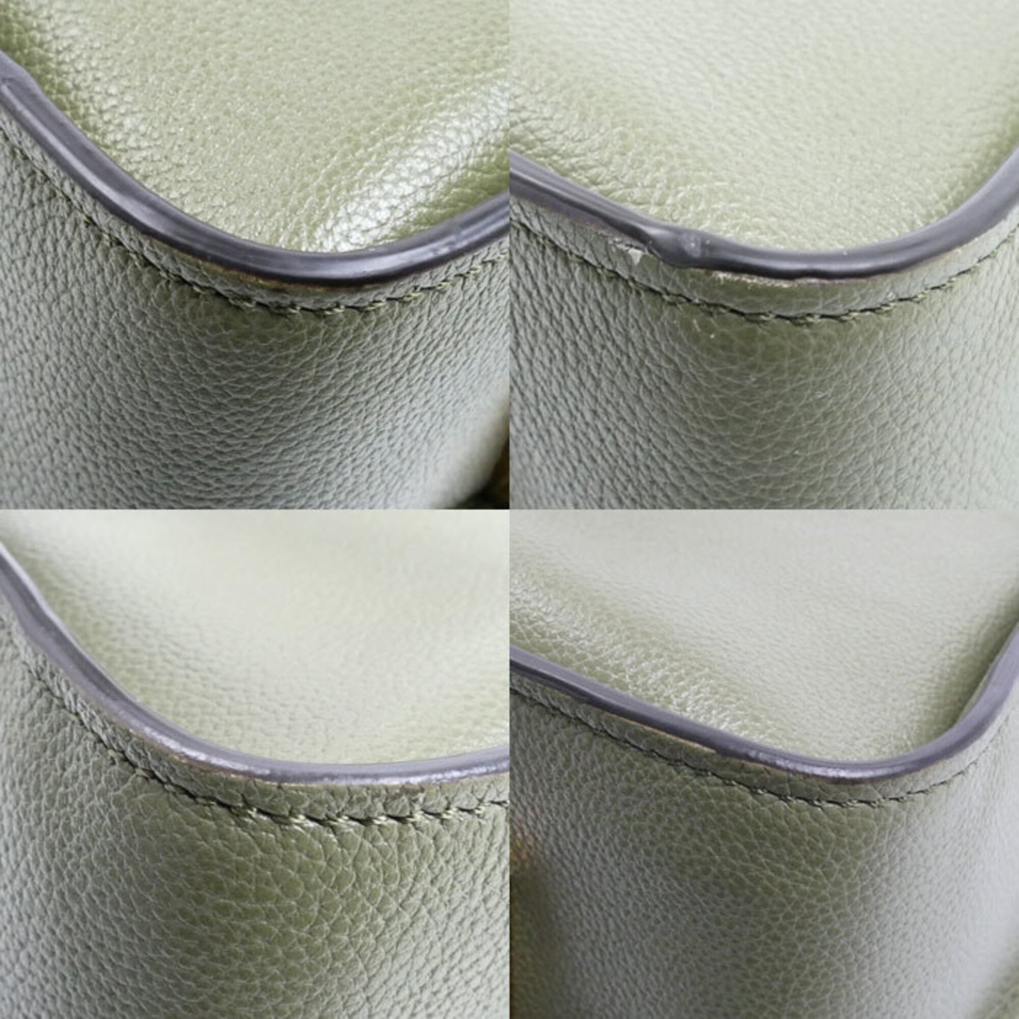 Tod's Green Olive Leather Messenger Bag Shoulder Bag (Pre-Owned)