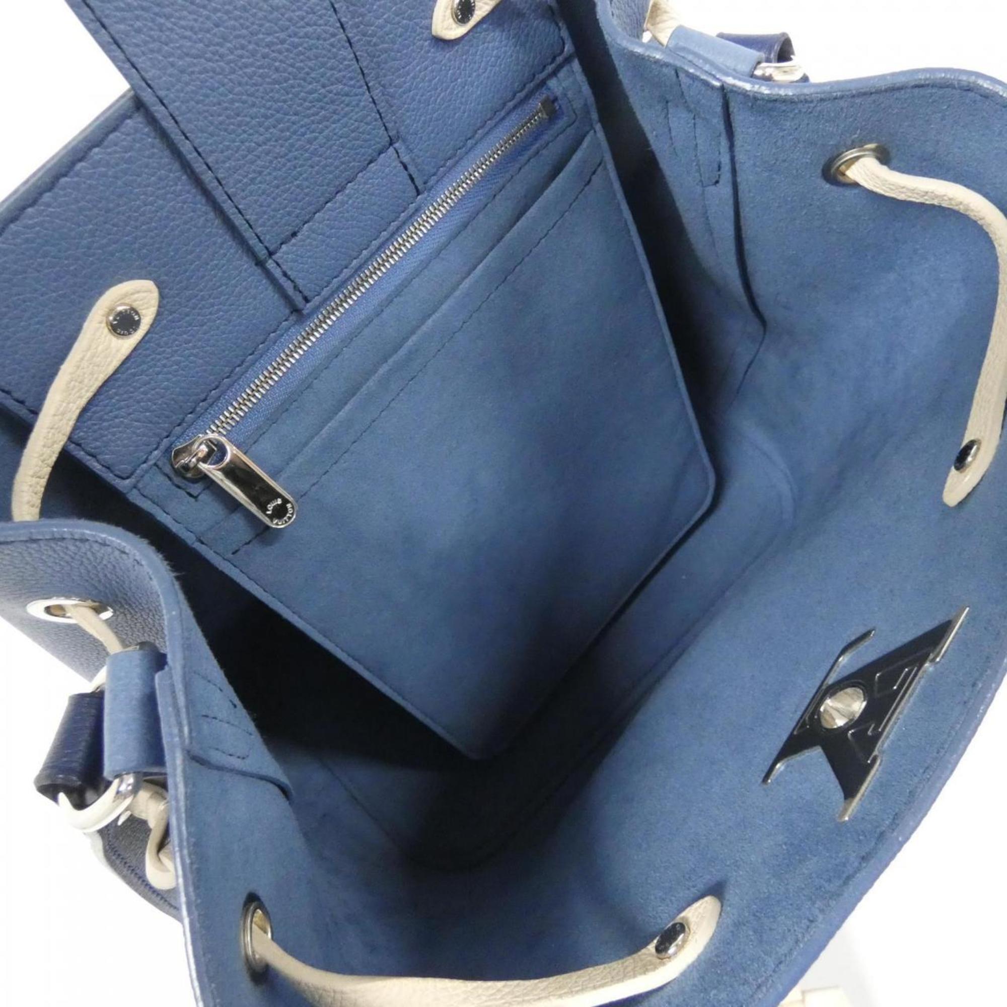 Louis Vuitton Blue Jean Leather Shoulder Bag (Pre-Owned)