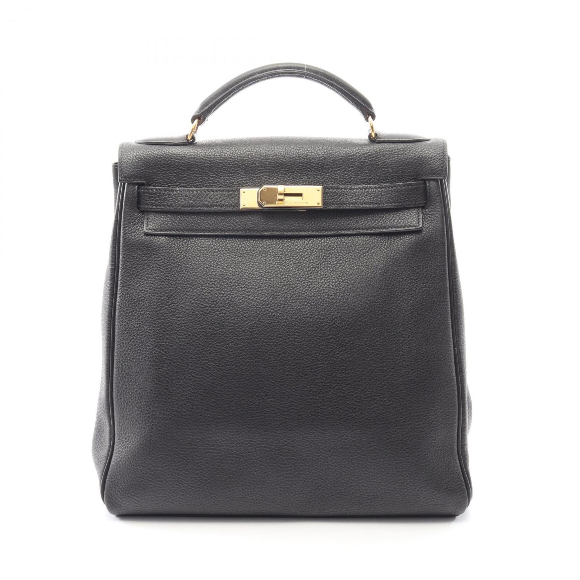 Hermes Black Togo Leather Backpack Handbag (Pre-Owned)