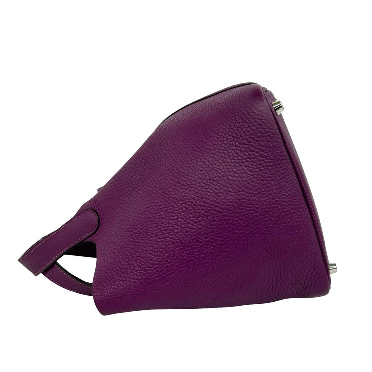 Hermes Purple Taurillon Clemence Leather Handbag Tote Bag (Pre-Owned)