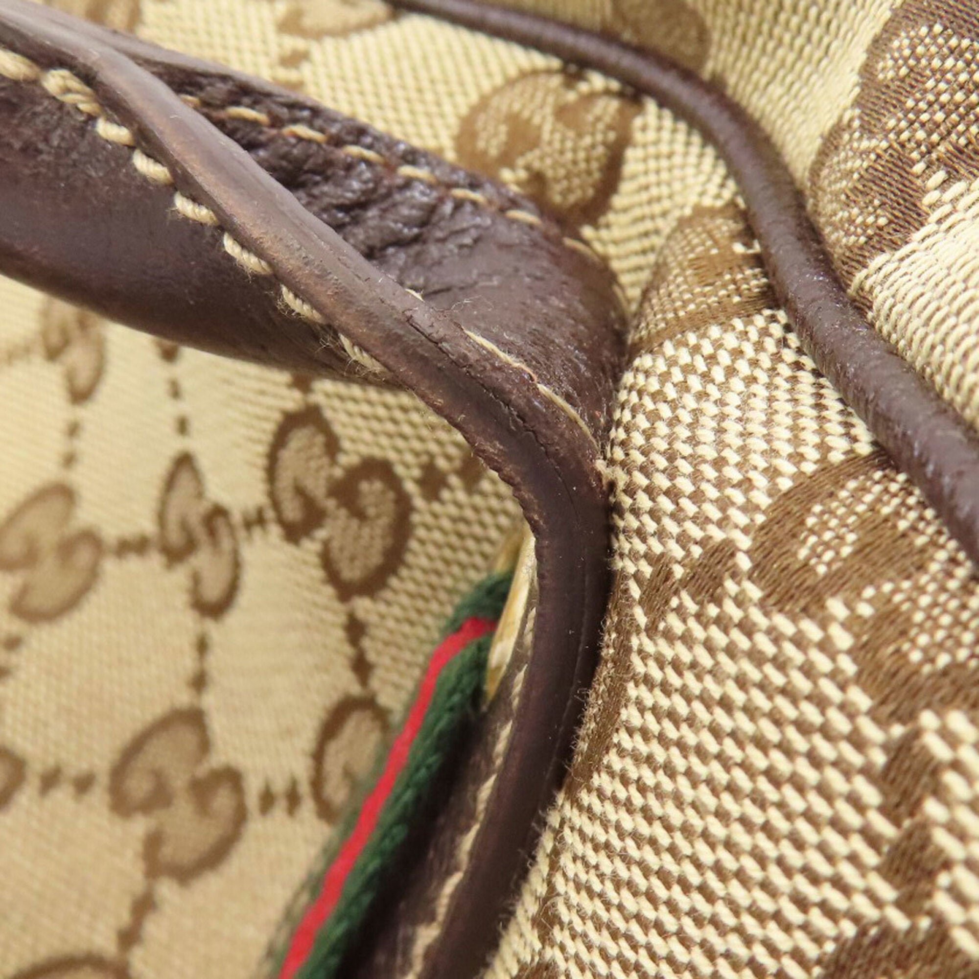 Gucci Brown Canvas Boston Bag Tote Bag (Pre-Owned)