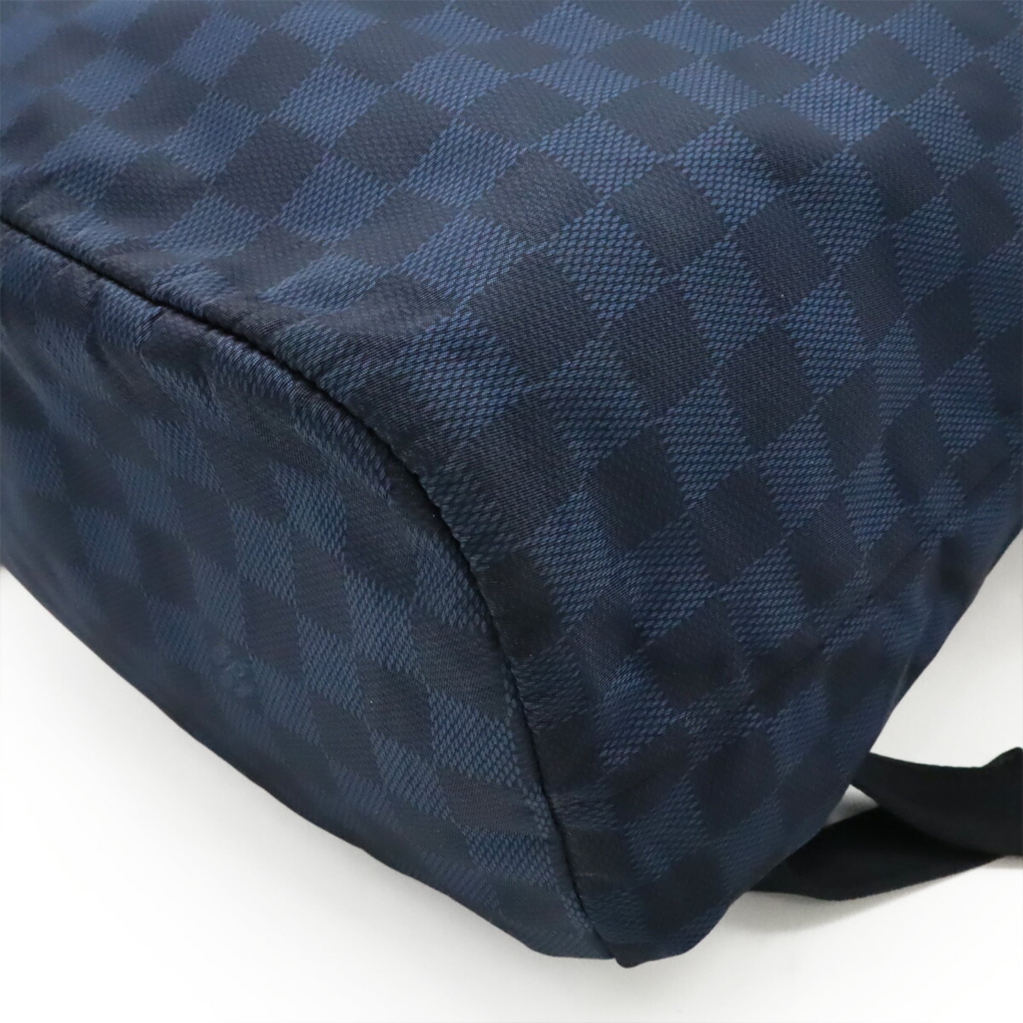 Louis Vuitton Navy Nylon Leather Backpack (Pre-Owned)