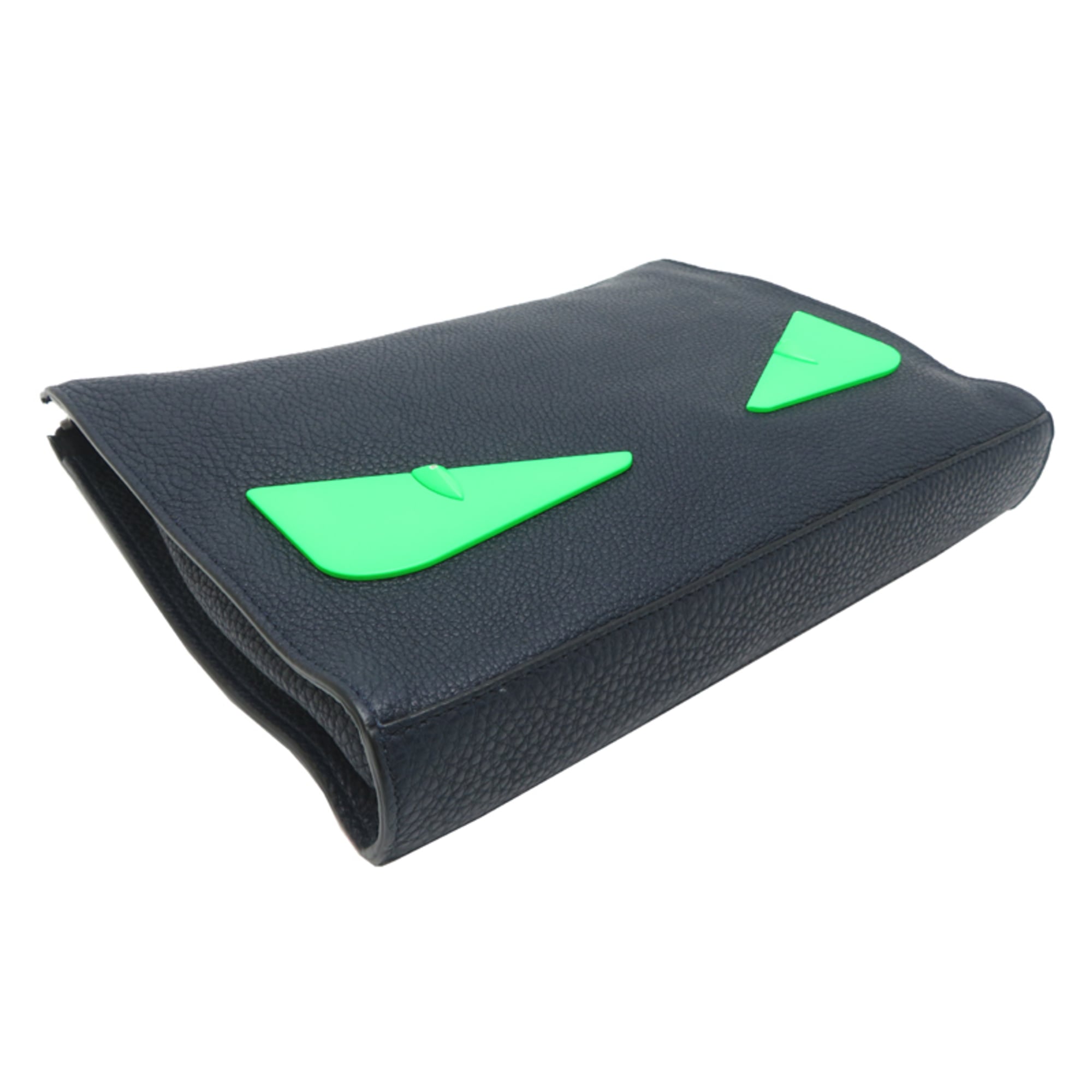 Fendi Navy Leather Clutch Bag (Pre-Owned)