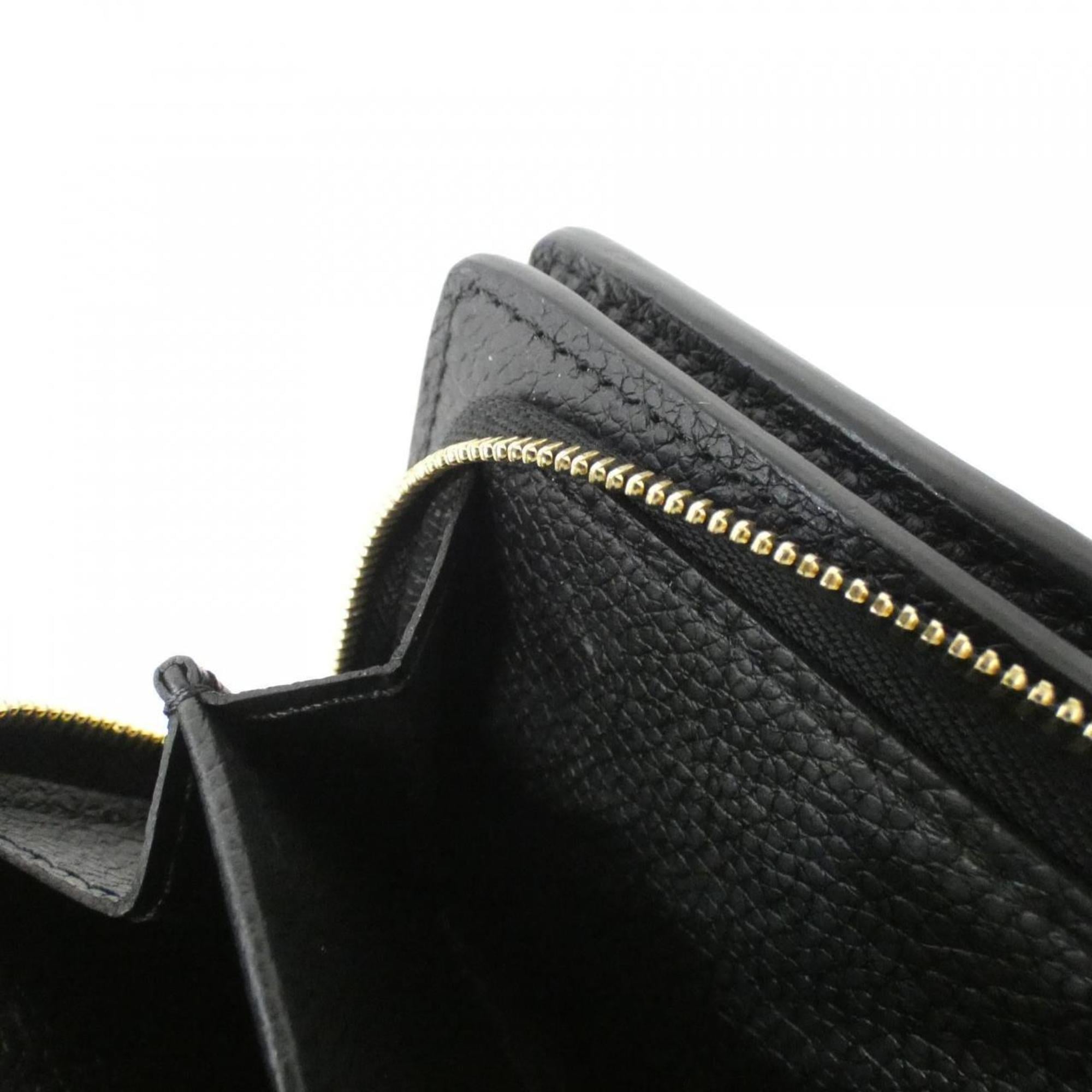 Louis Vuitton Black Leather Wallet (Bi-Fold) (Pre-Owned)