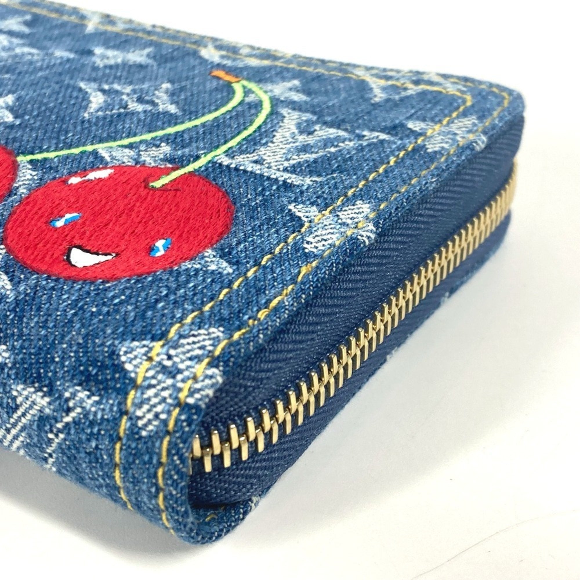 Louis Vuitton Monogram Denim Blue Long Wallet (Bi-Fold) (Pre-Owned)