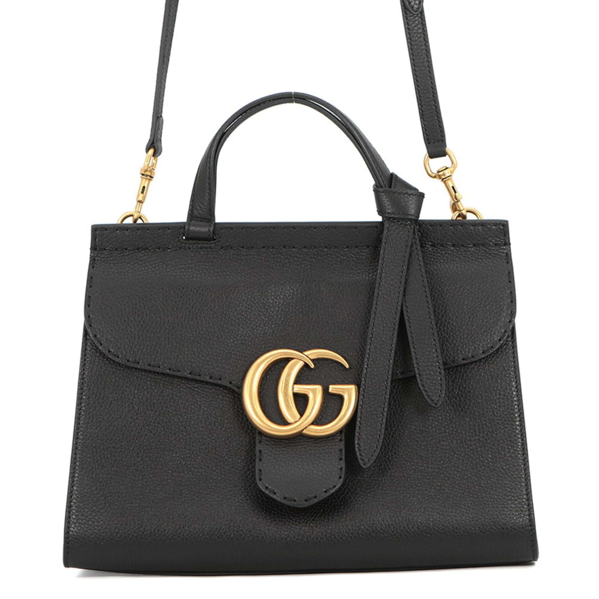 Gucci Black Leather Handbag (Pre-Owned)