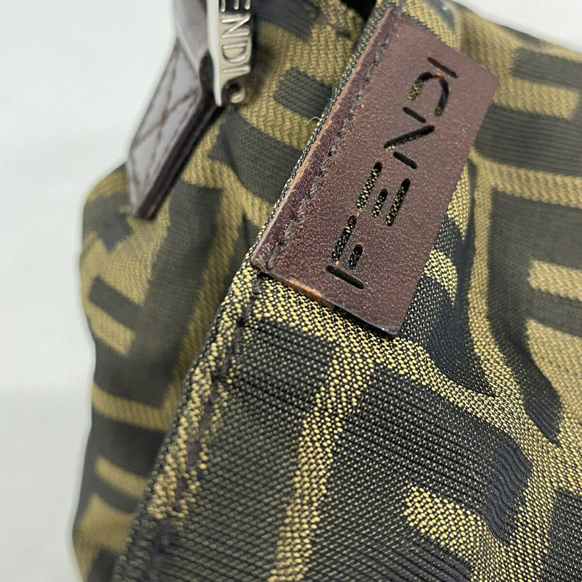 Fendi Brown Nylon Canvas Shoulder Bag (Pre-Owned)