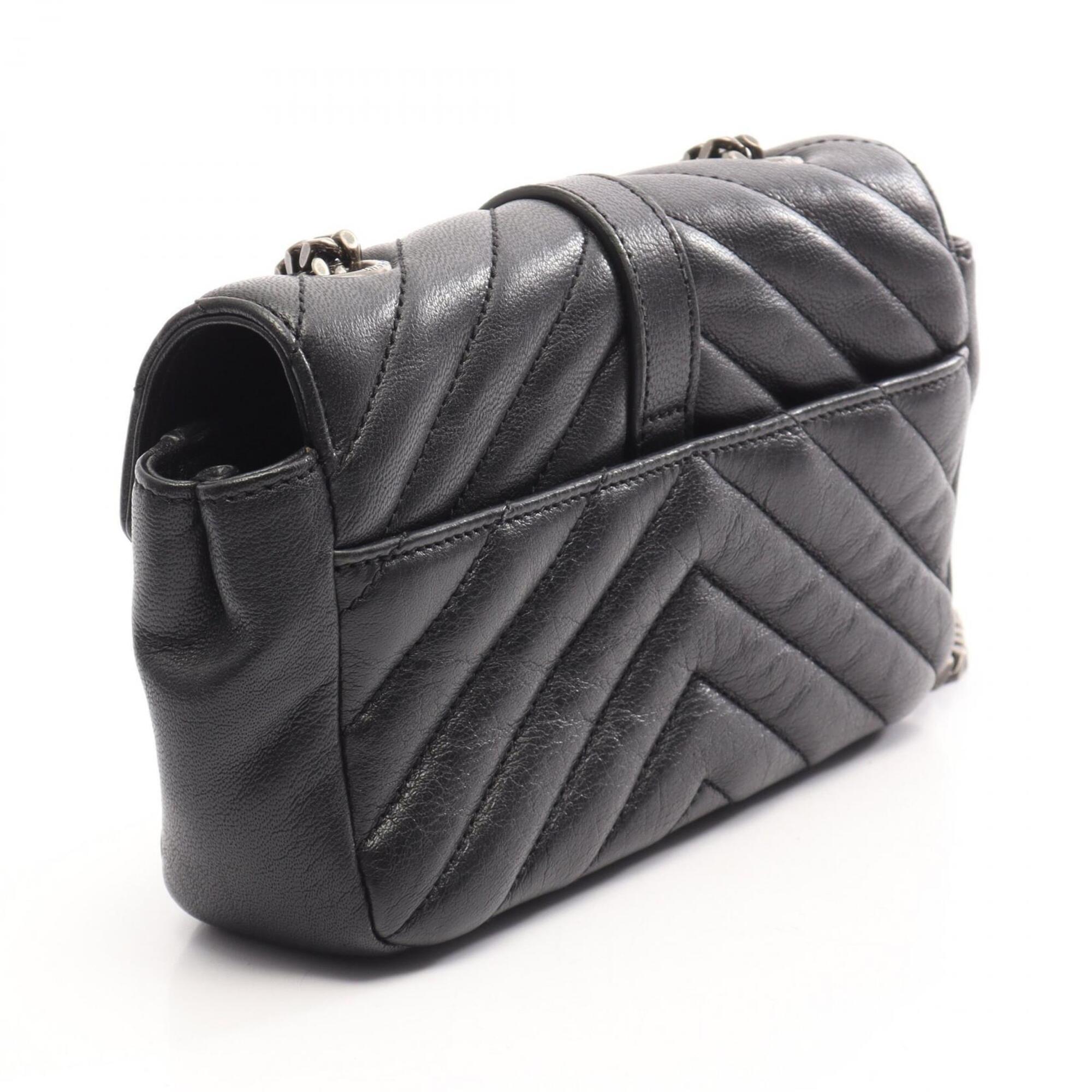Saint Laurent Black Leather Handbag Shoulder Bag (Pre-Owned)
