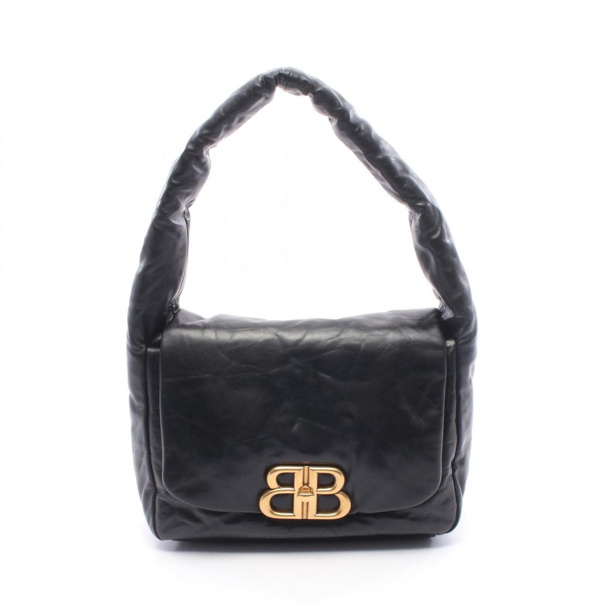 Balenciaga Black Leather Handbag Shoulder Bag (Pre-Owned)