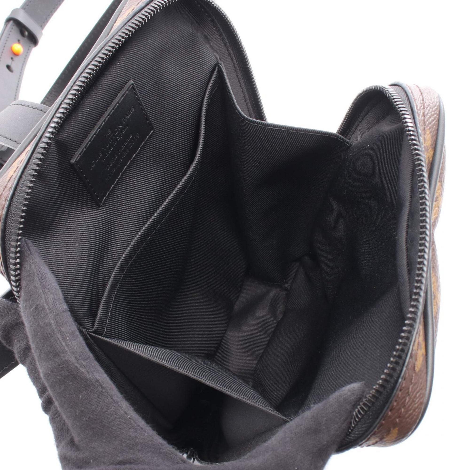 Louis Vuitton Black Brown Coated Canvas Leather Fanny Pack (Pre-Owned)