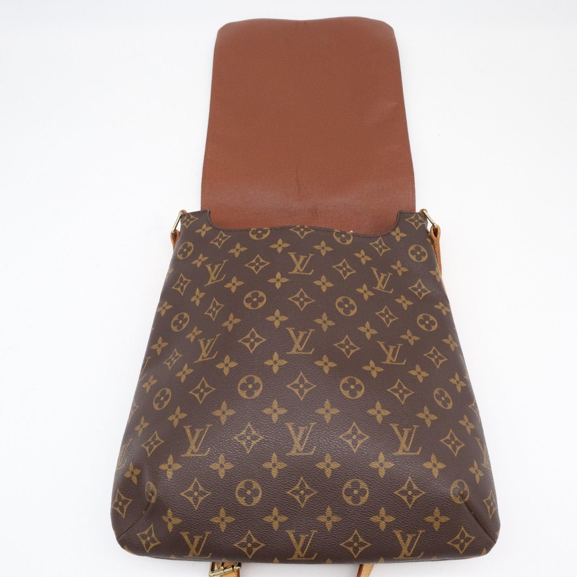 Louis Vuitton Monogram Beige Brown Coated Canvas Leather Shoulder Bag (Pre-Owned)