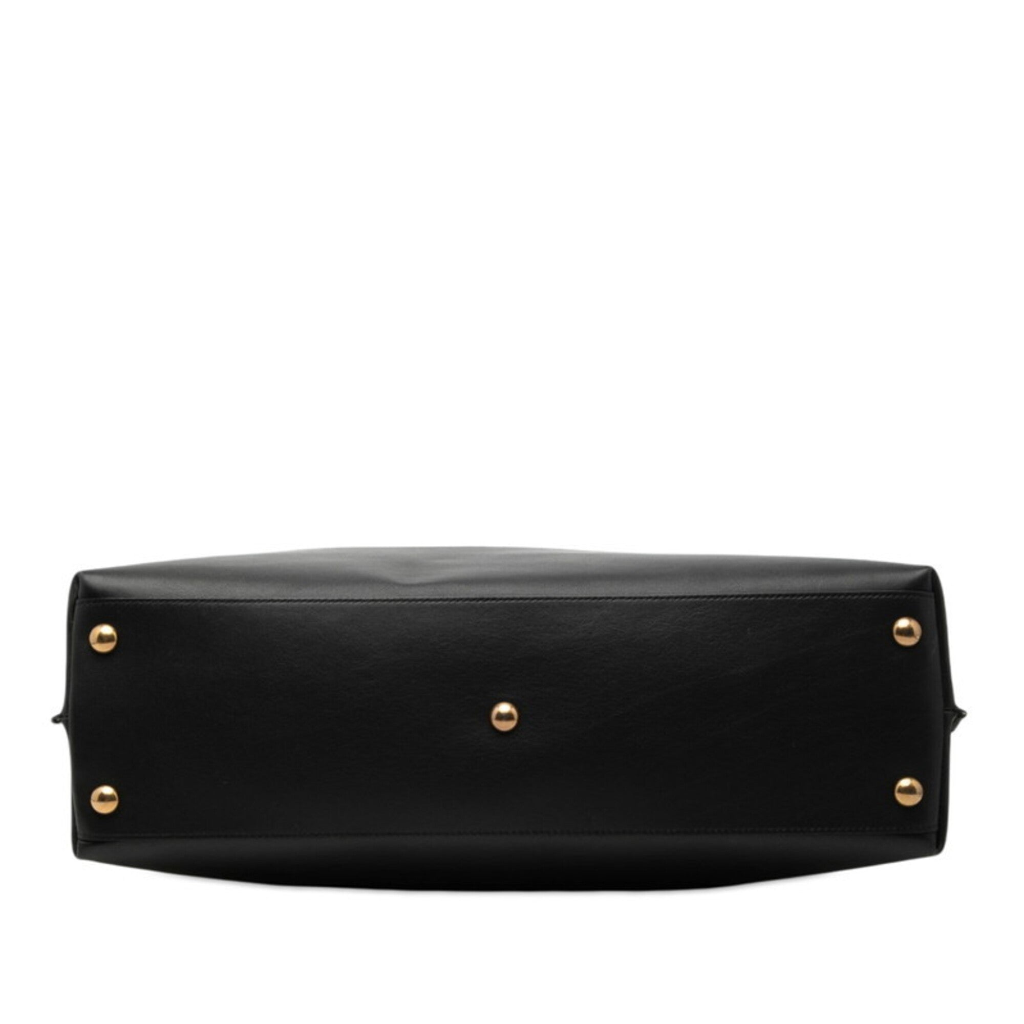 Saint Laurent Black Ivory Canvas Leather Tote Bag (Pre-Owned)