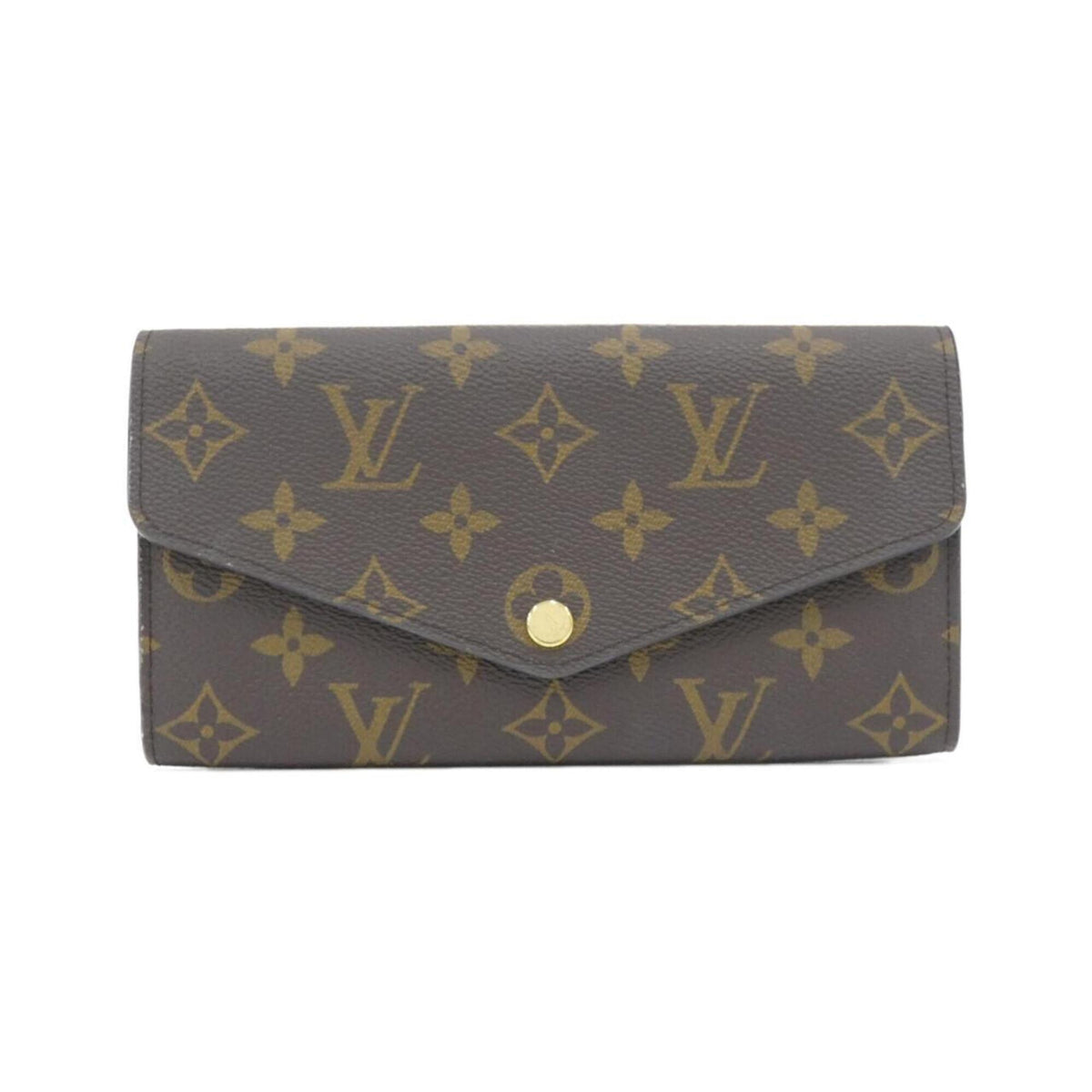Louis Vuitton Marron Coated Canvas Long Wallet (Bi-Fold) (Pre-Owned)